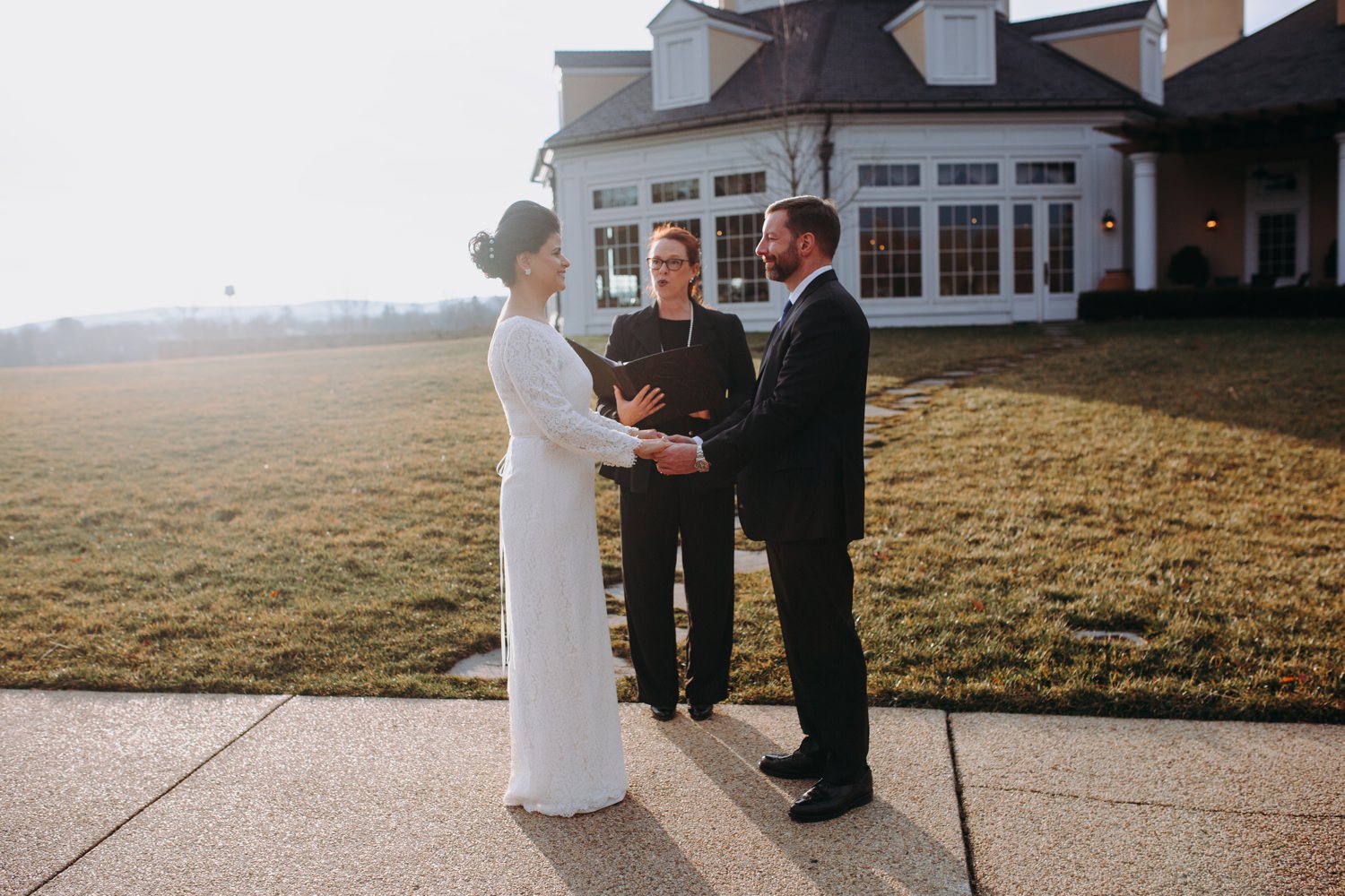 ceremony outside at sunrise