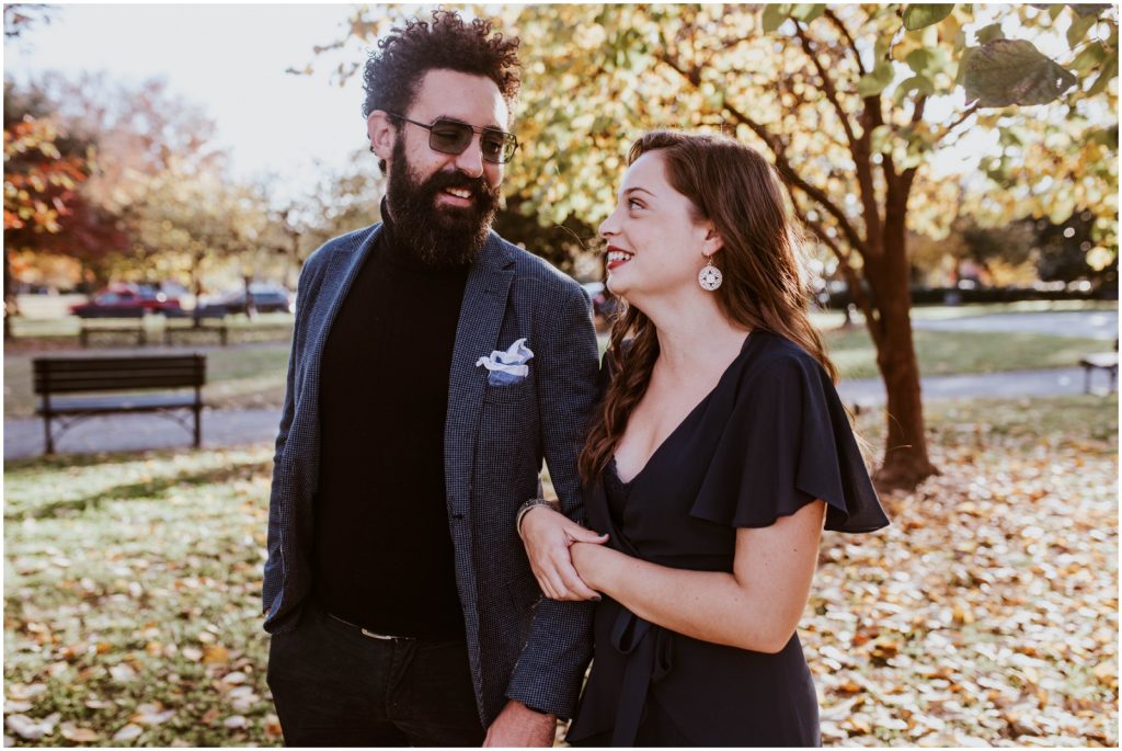 DC engagement portraits with stylish couple