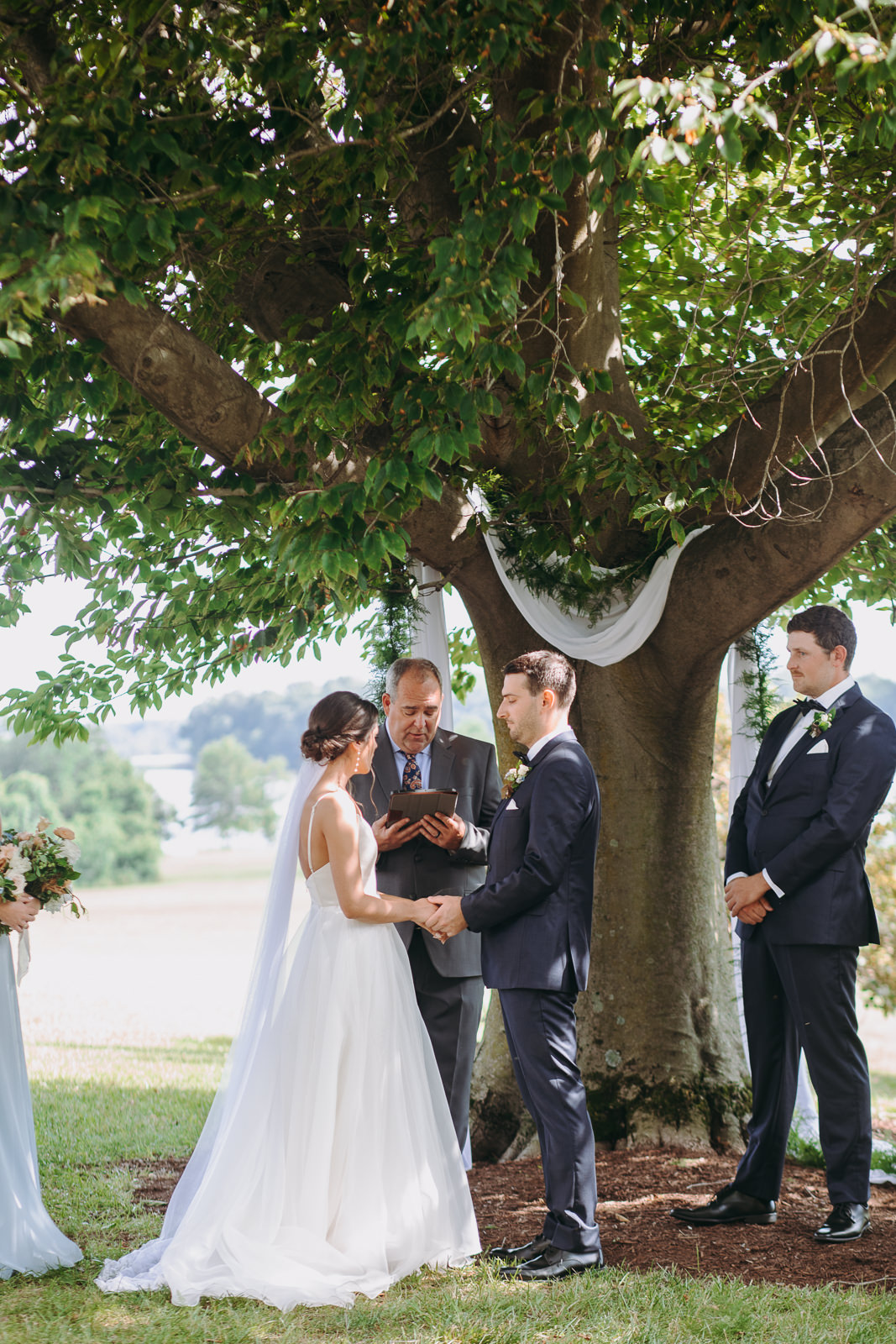 wedding ceremony under tree