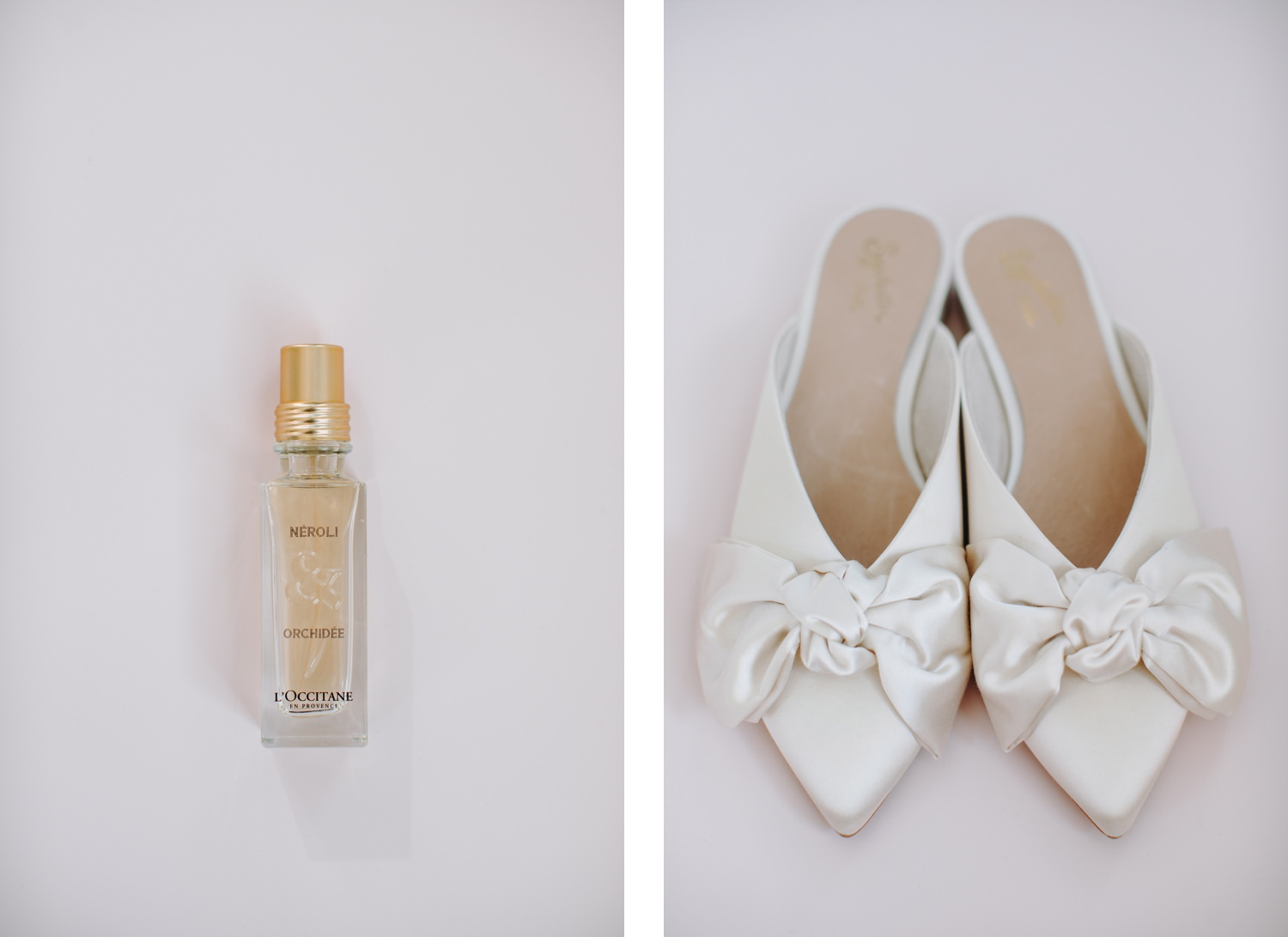 wedding day shoes and perfume