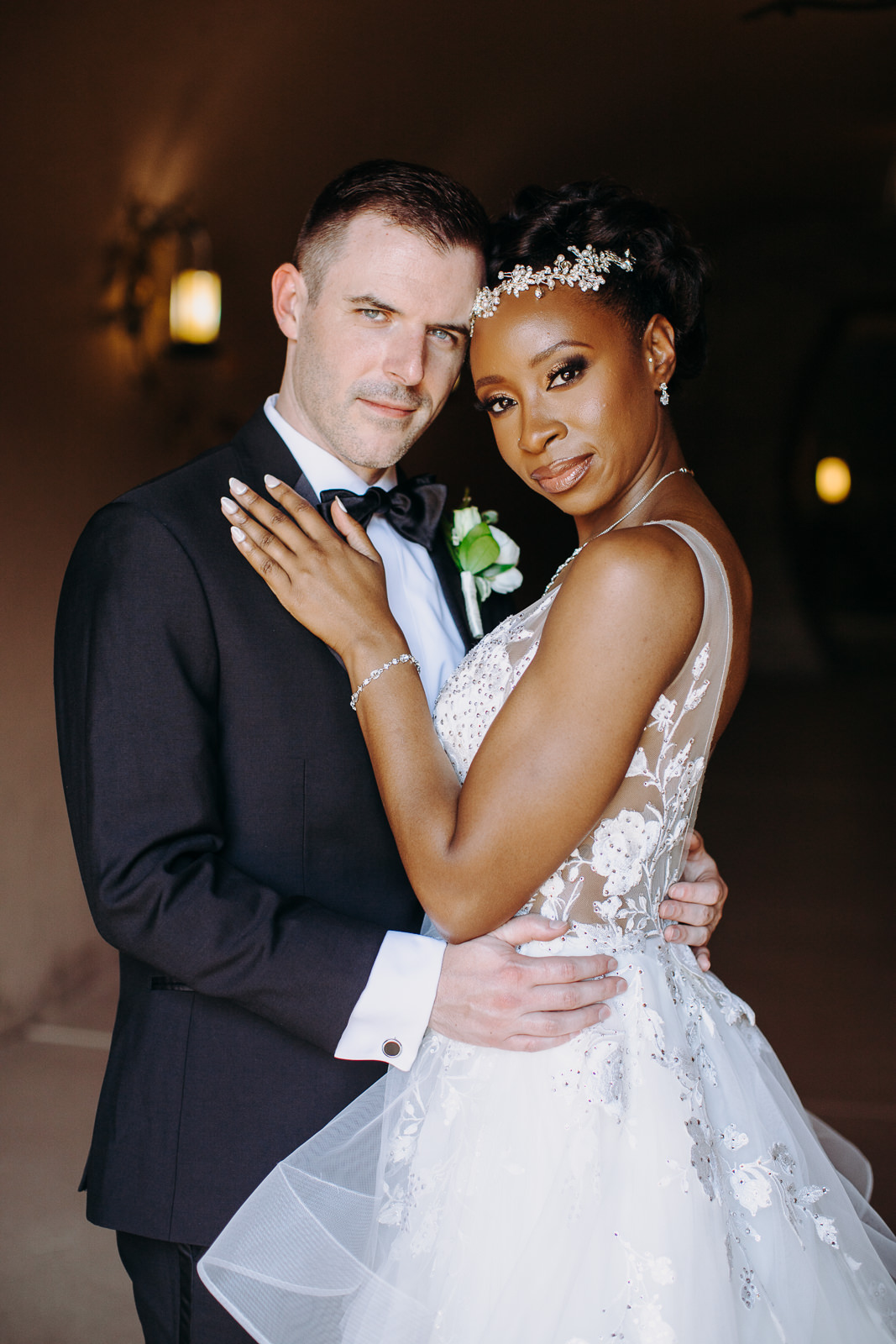 interracial bride and groom