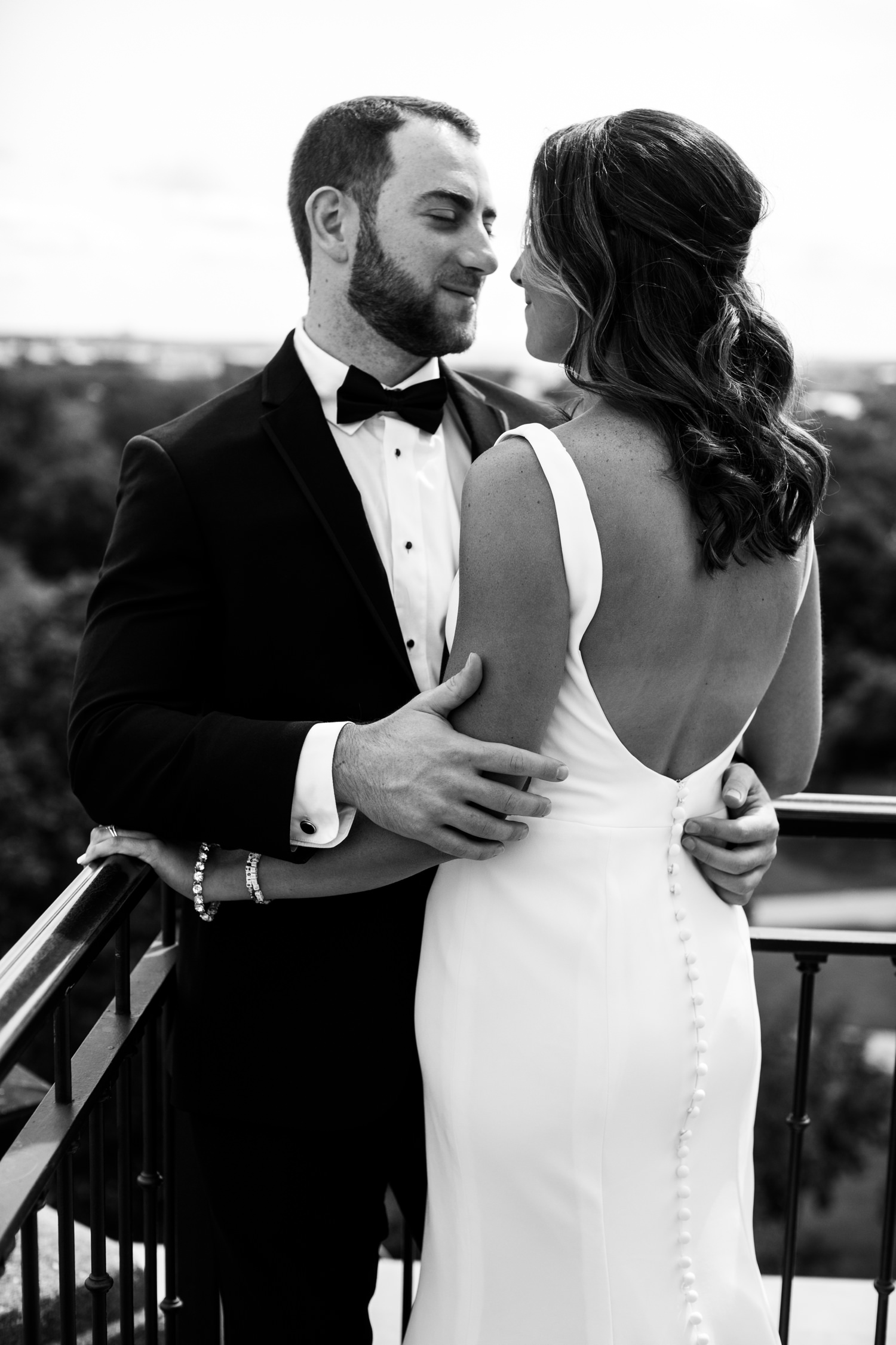 black and white wedding photo