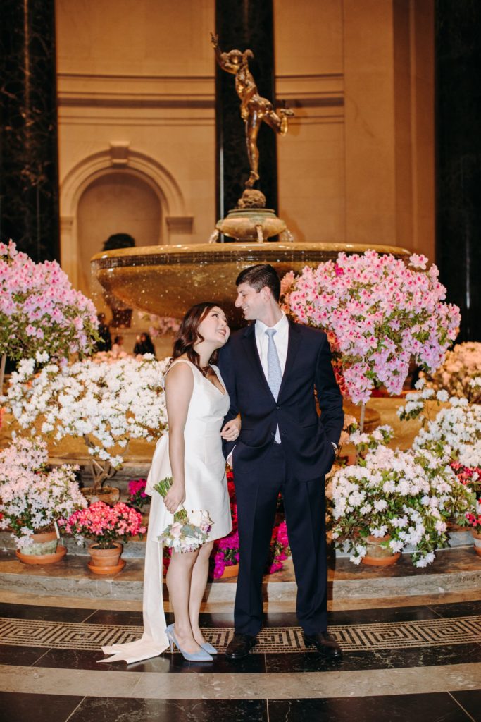 indoor floral wedding