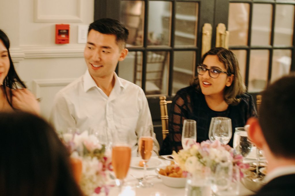 wedding guest eating