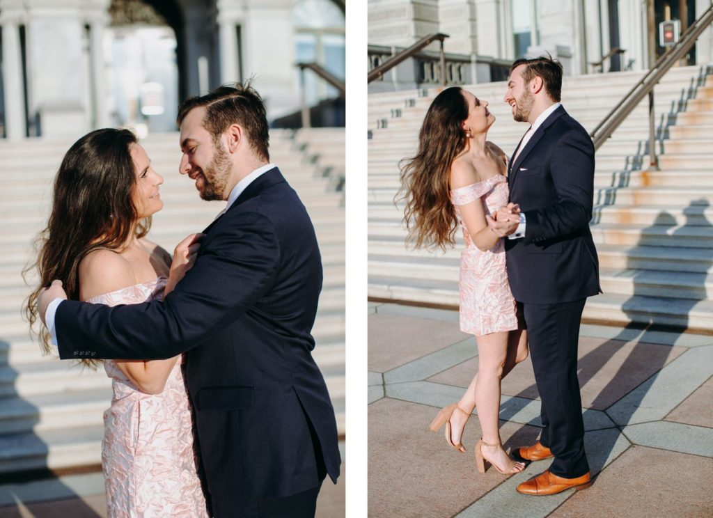 laughing couple at library of congress