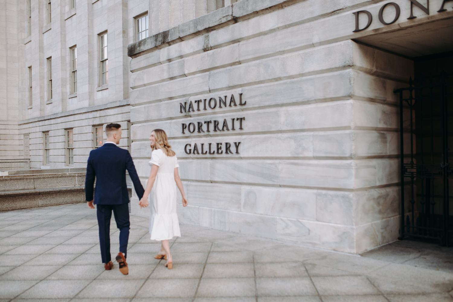 national portrait gallery engagement girl looking back at camera