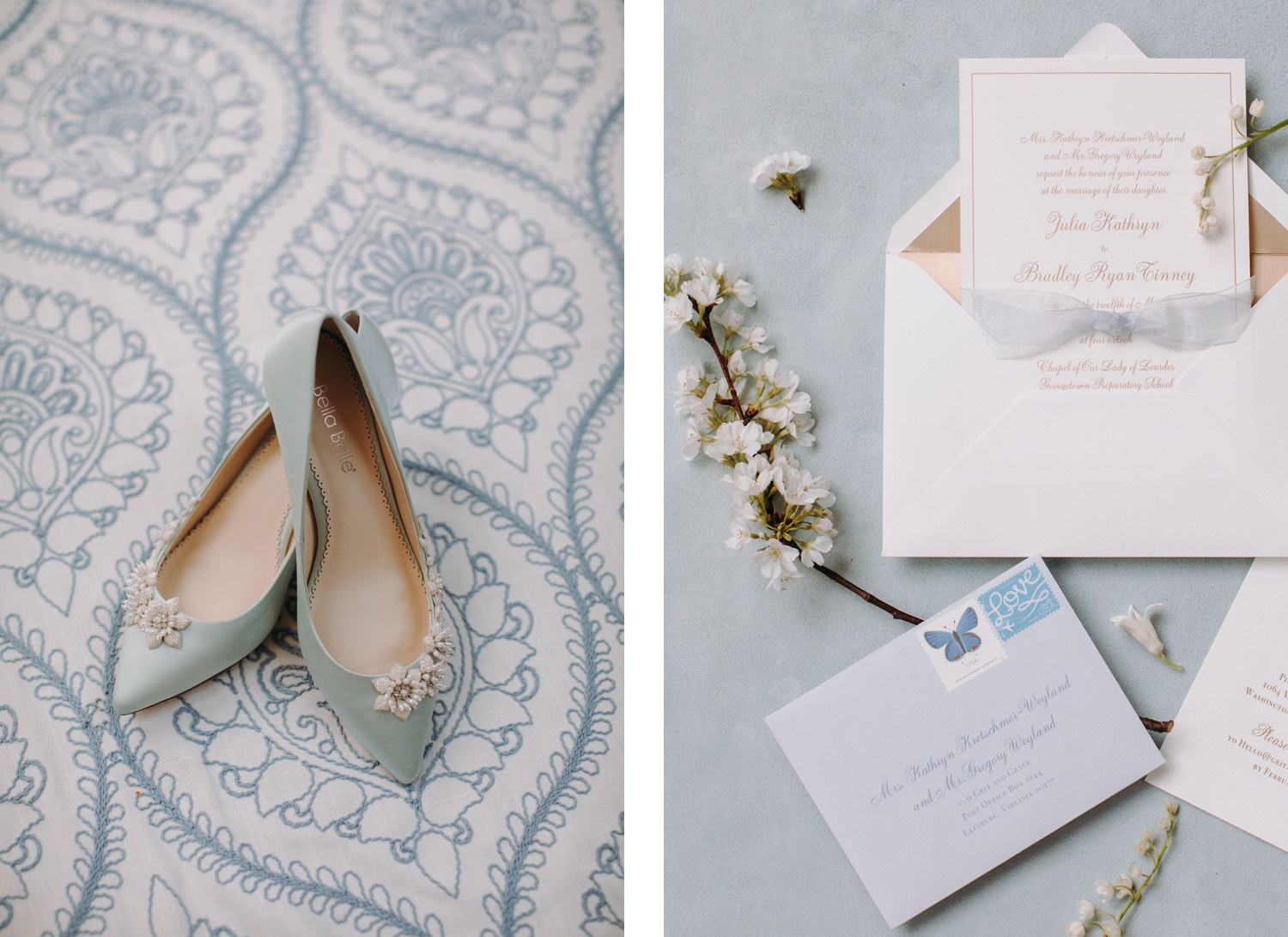light blue wedding details