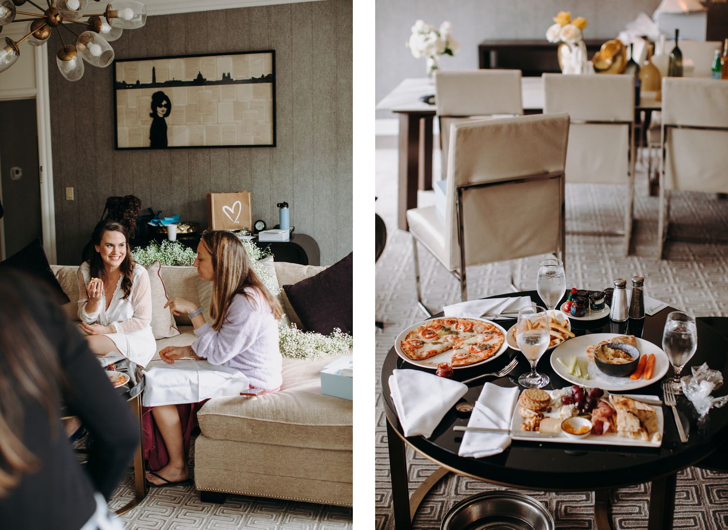 bride eating breakfast at fairmont dc wedding