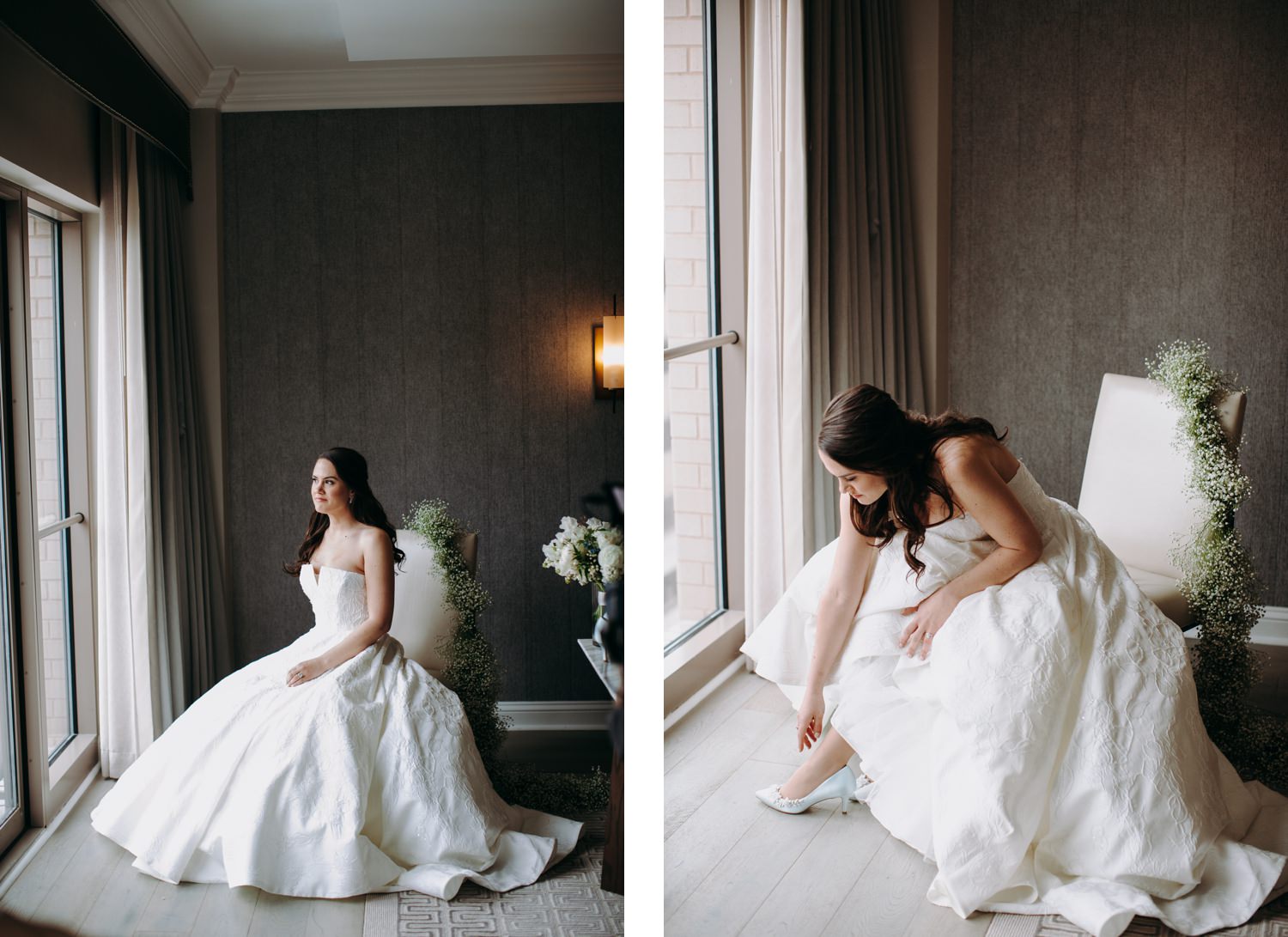 bride beside window at fairmont