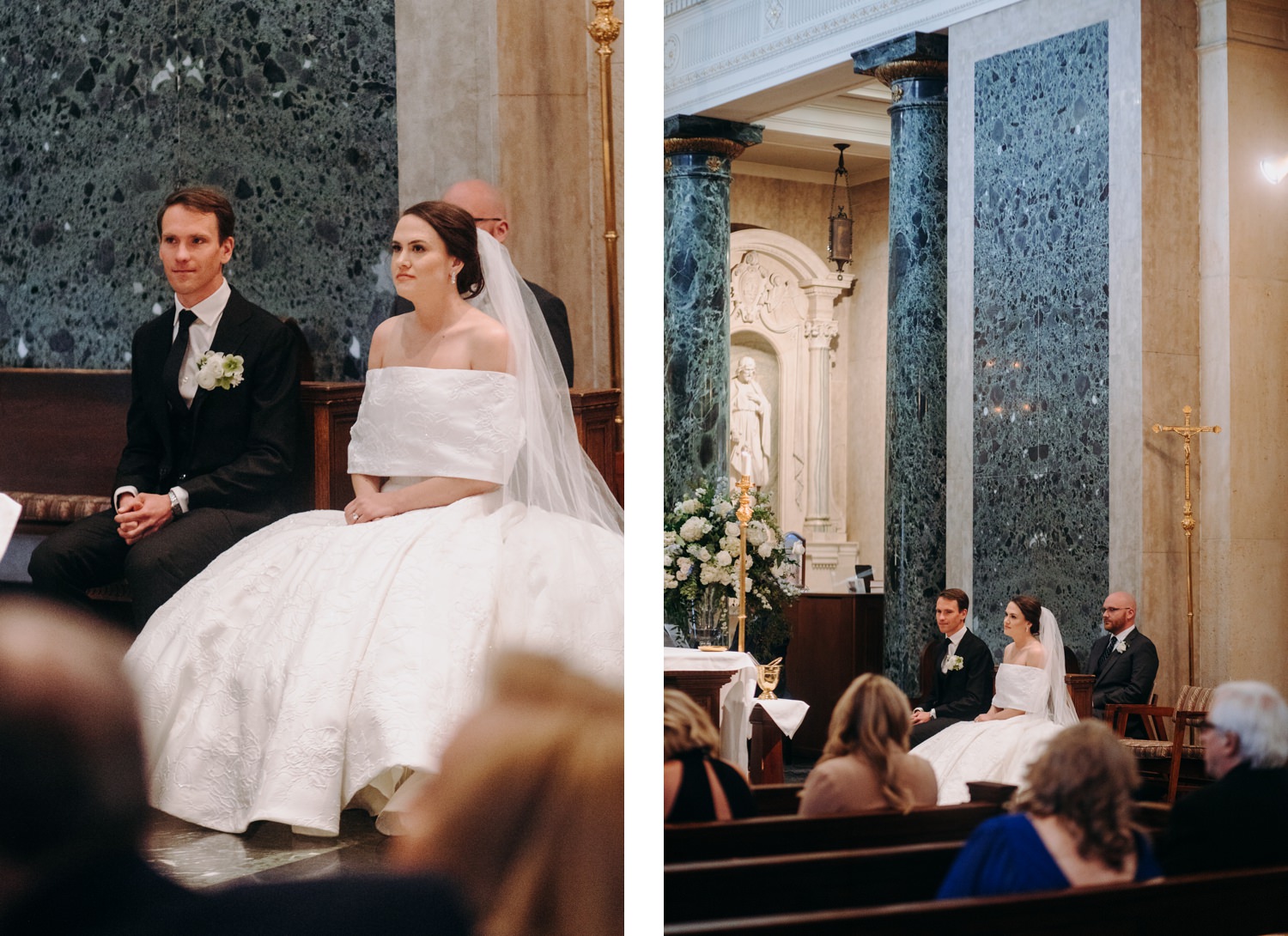 church ceremony reaction bride and groom