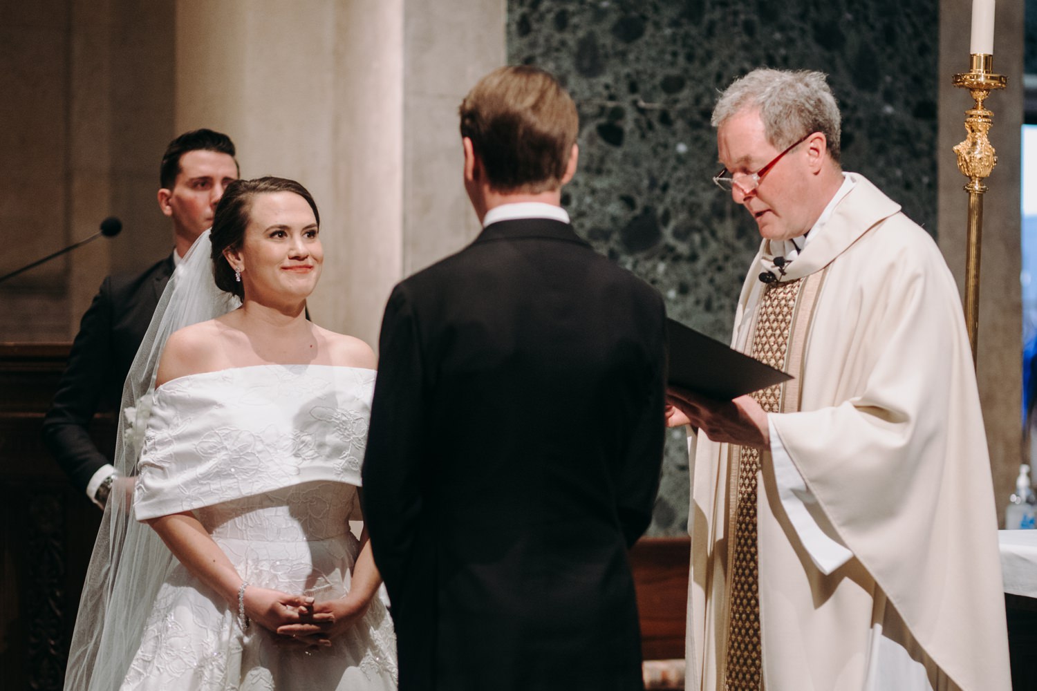 bride face in church