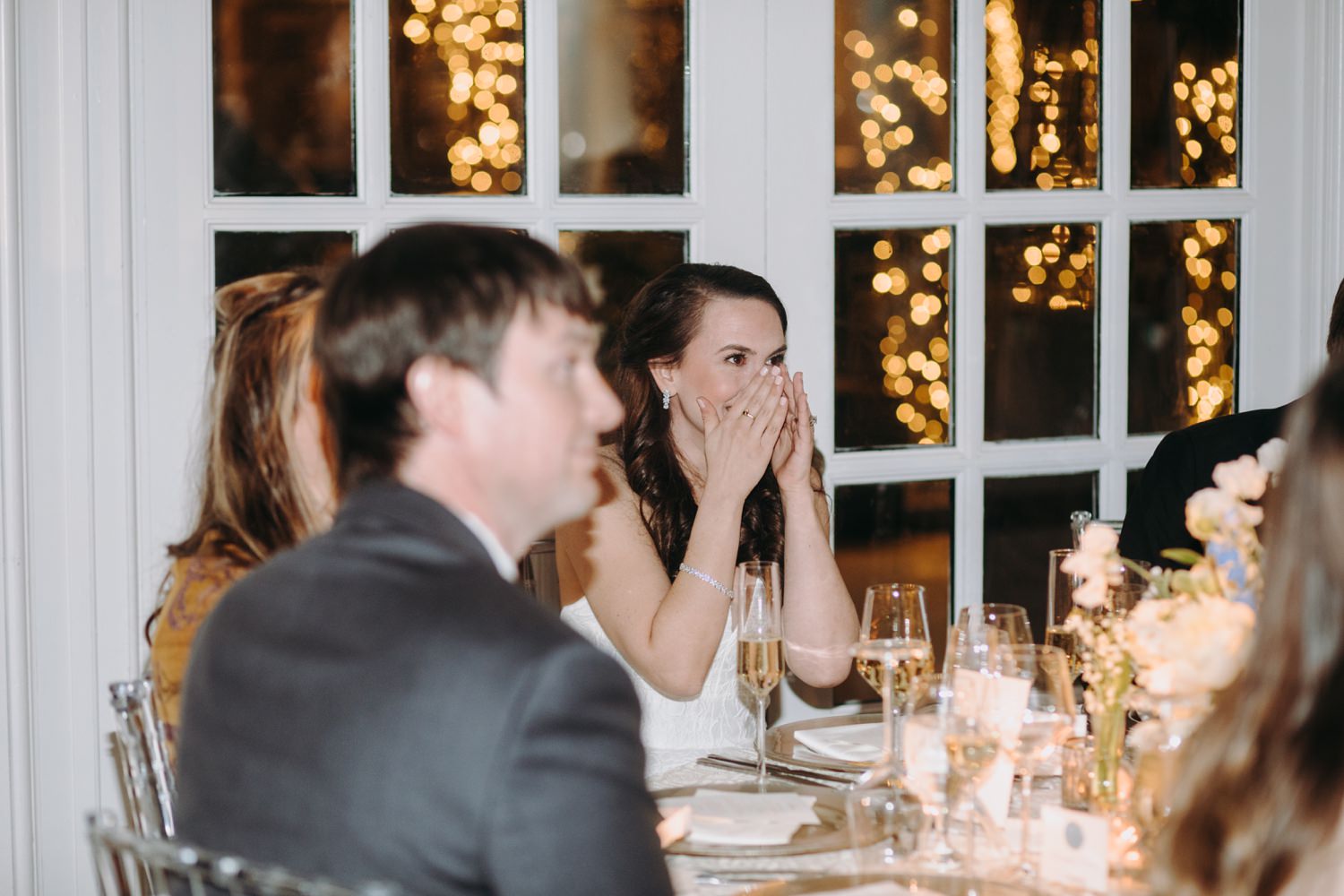bride laugh at speech