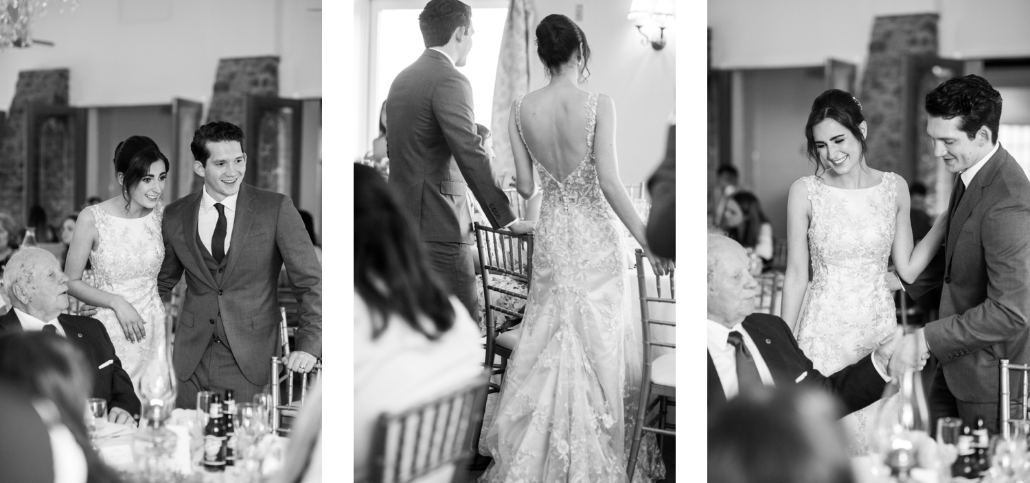 candid bride and groom in fox den