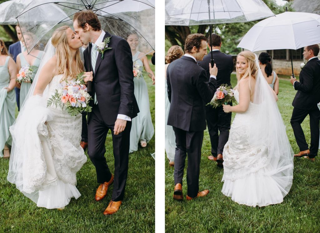 candid couple with bridal party