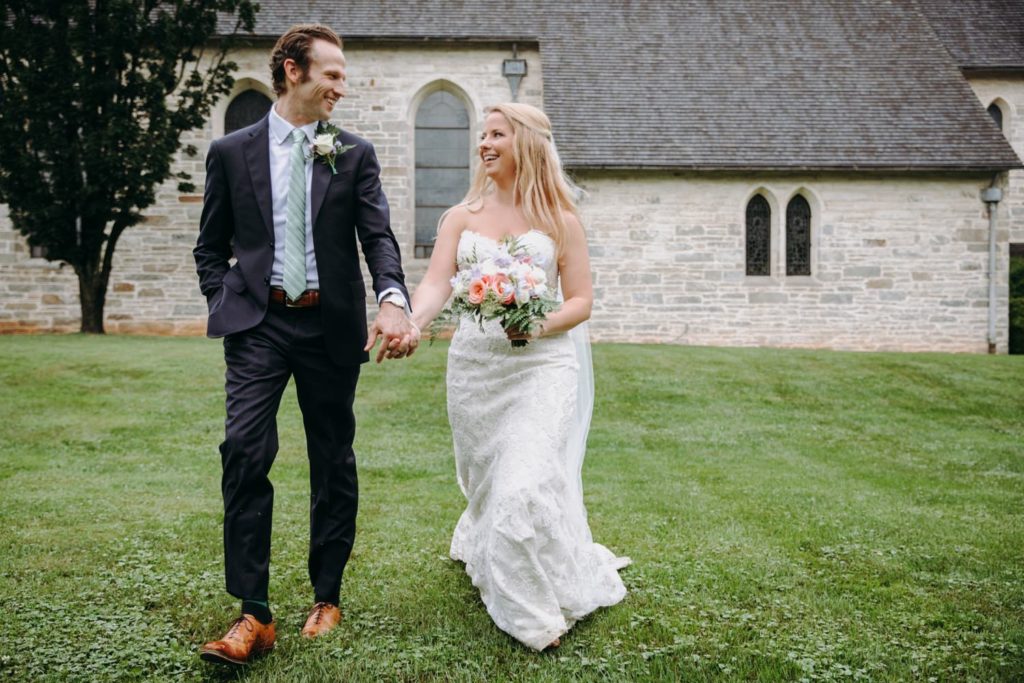 virginia church wedding couple