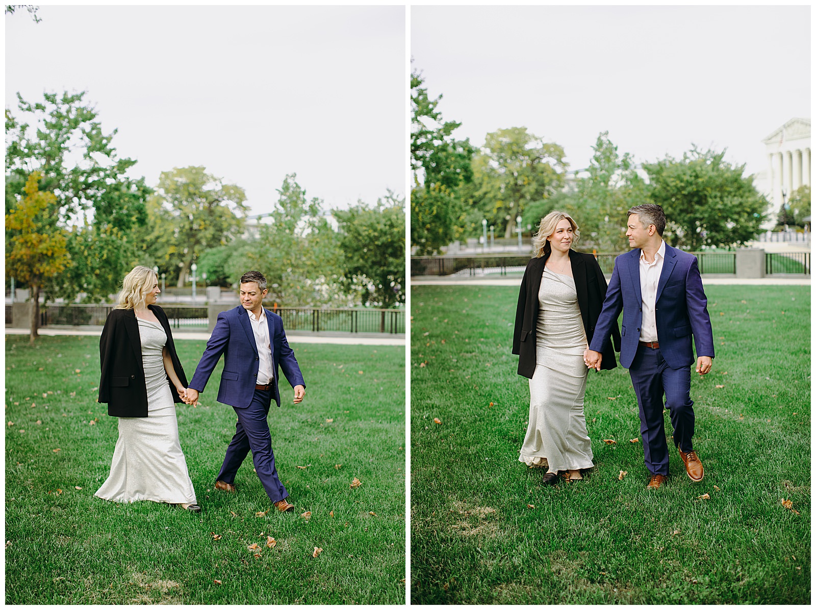 DC engagement photos with black blazer