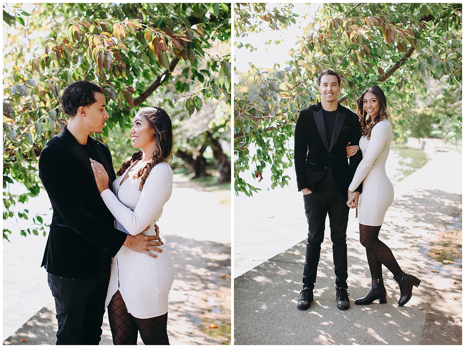 DC War Memorial Engagement Session under a tree