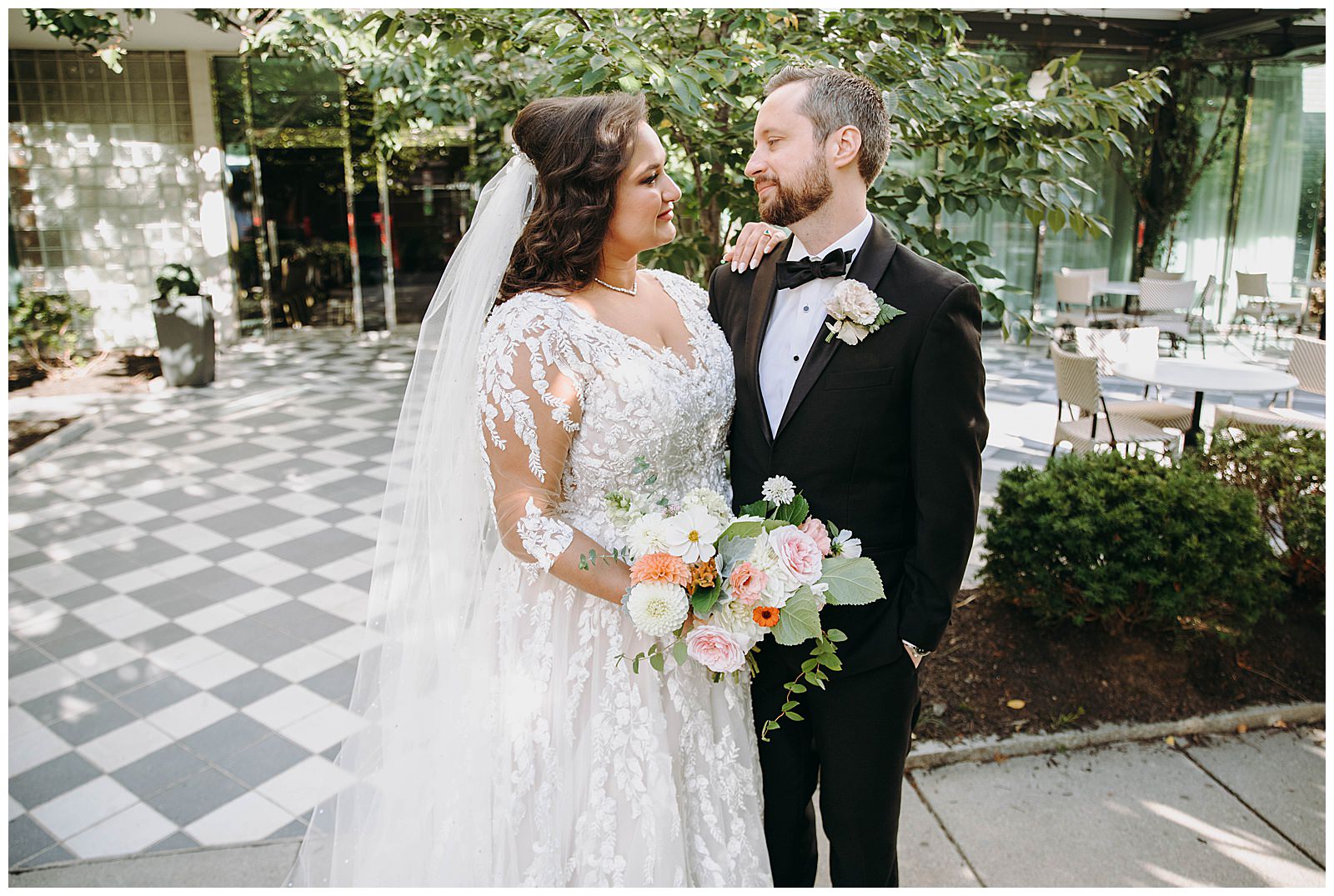Dupont Circle Hotel Wedding bride and groom together