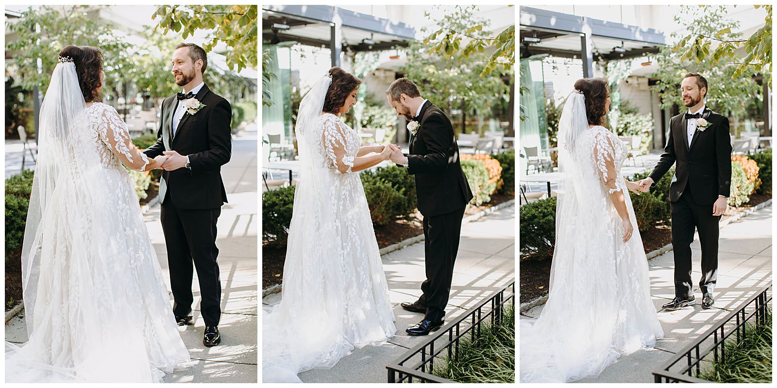 Dupont Circle Hotel Wedding first look outside