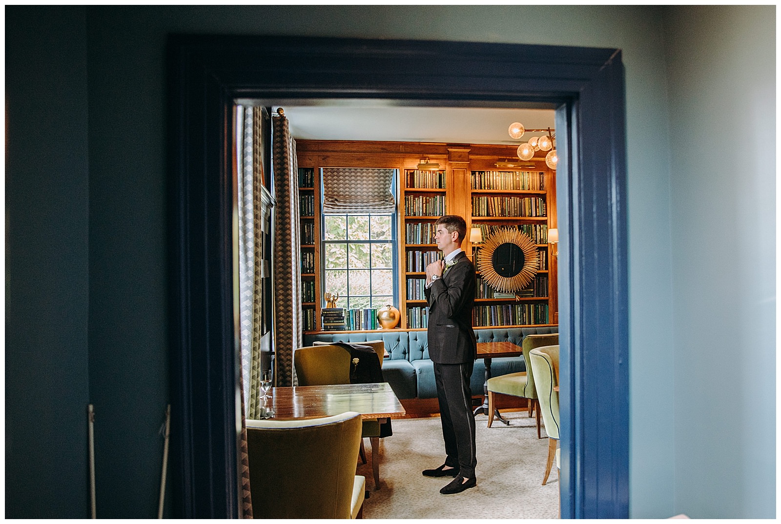 groom getting ready at the Clifton Inn