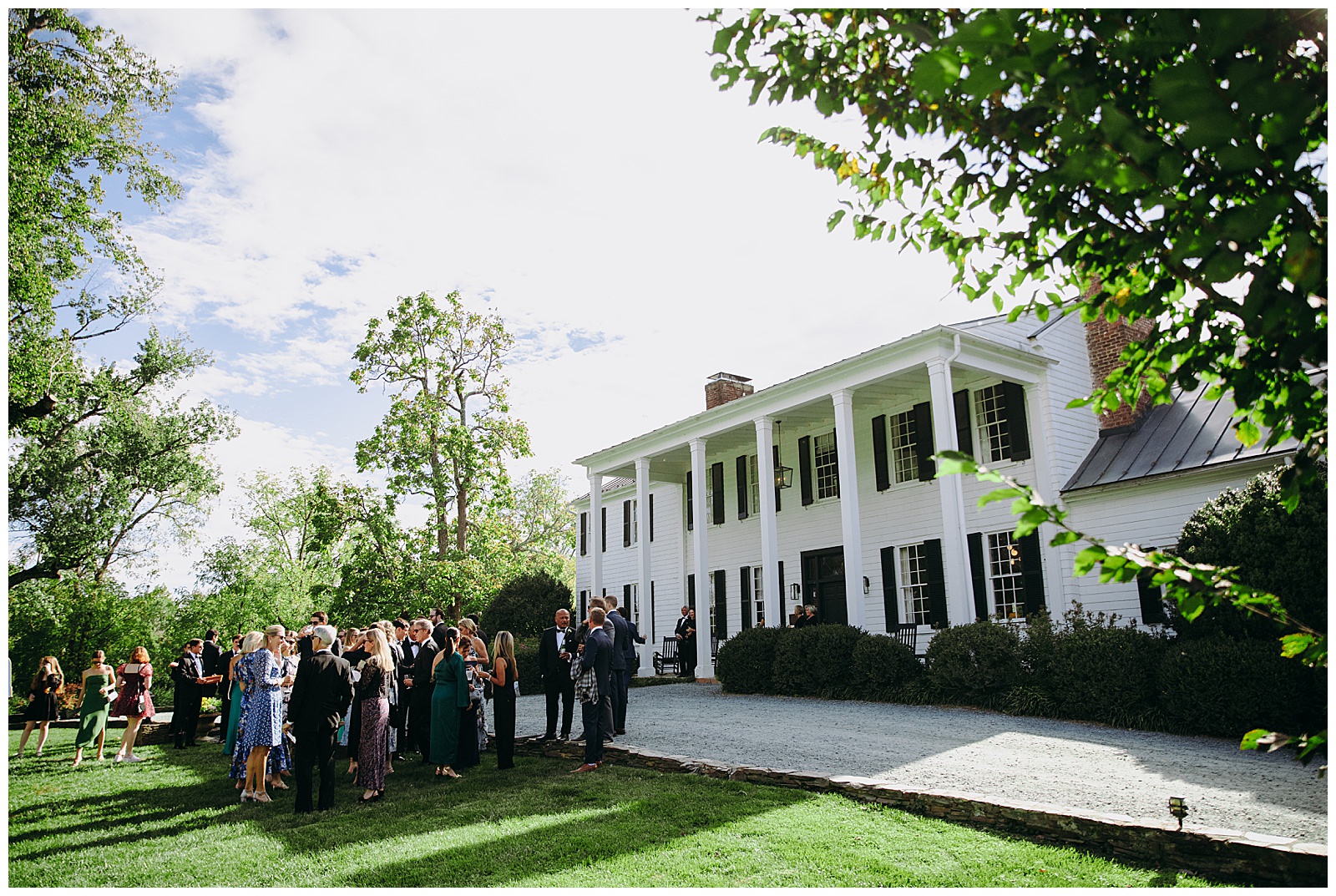 Front yard of the Clifton Inn wedding in Charlottesville, Virginia