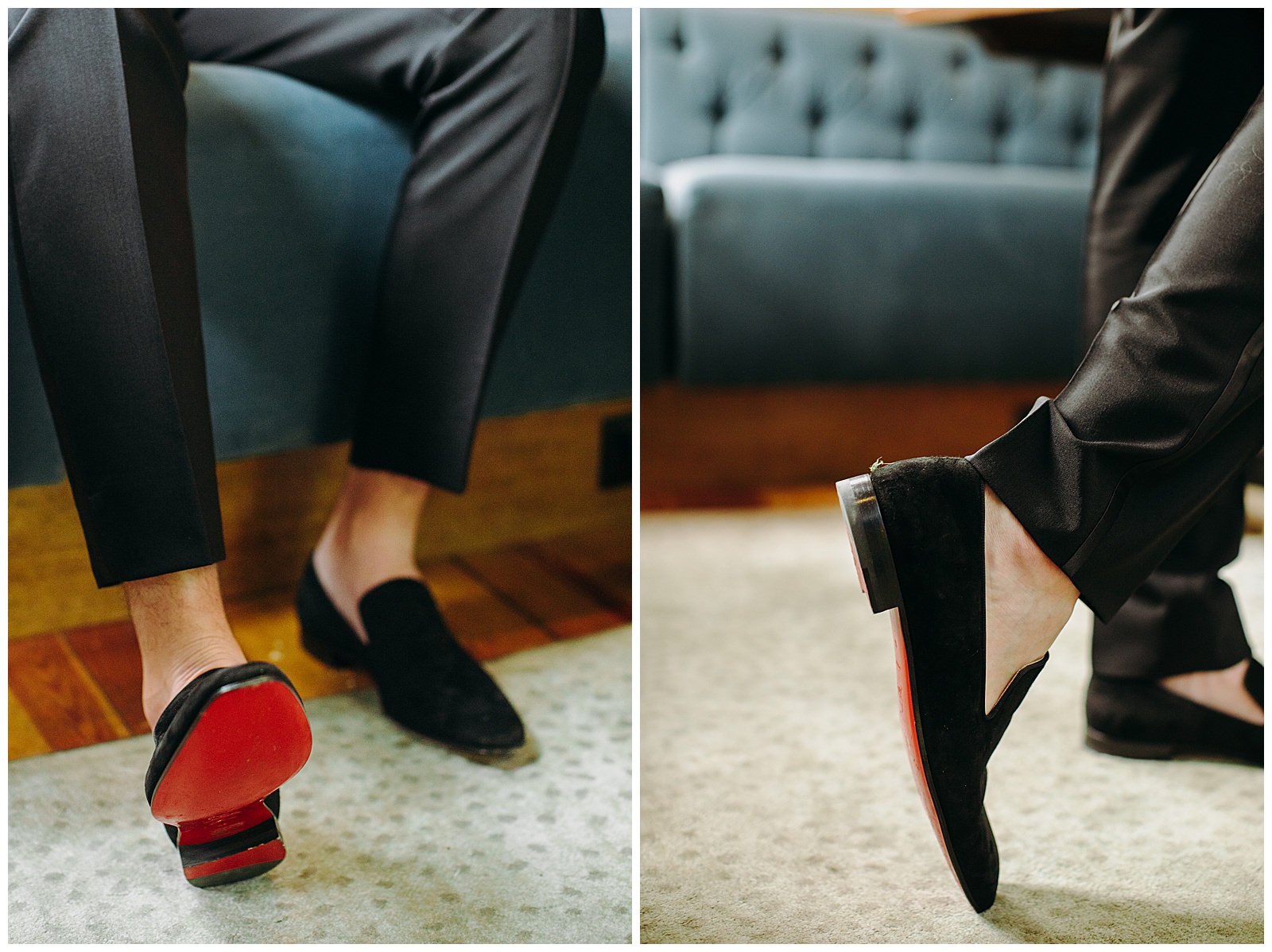red bottom shoes for the groom