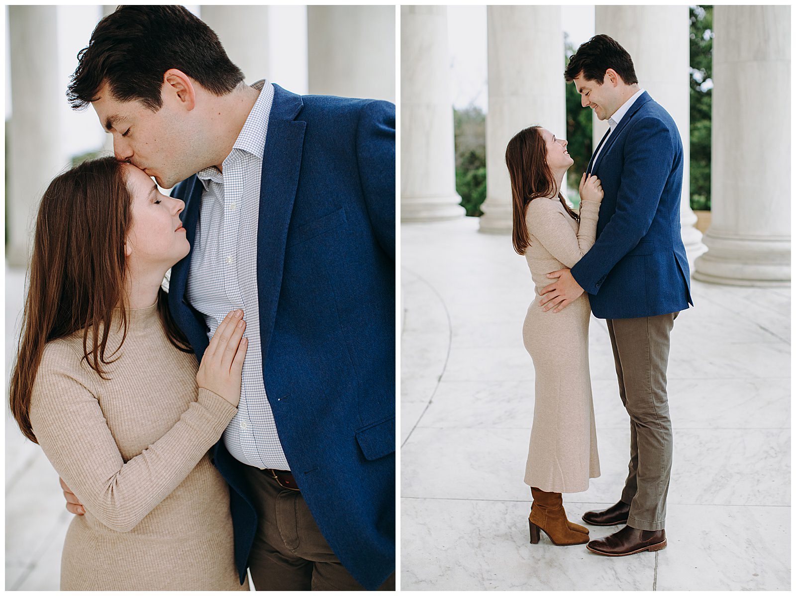 Jefferson Memorial Engagement Photos candid