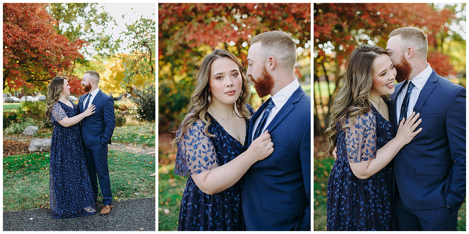 Old Town Alexandria Engagement Photos couple in blue outfits