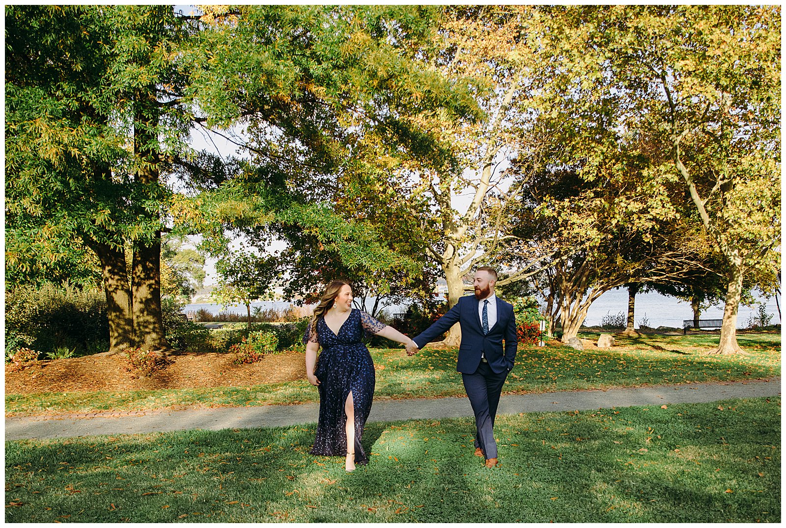 Old Town Alexandria Engagement Photos couple walking together