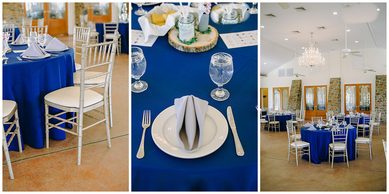 reception with blue decor in middleburg virginia