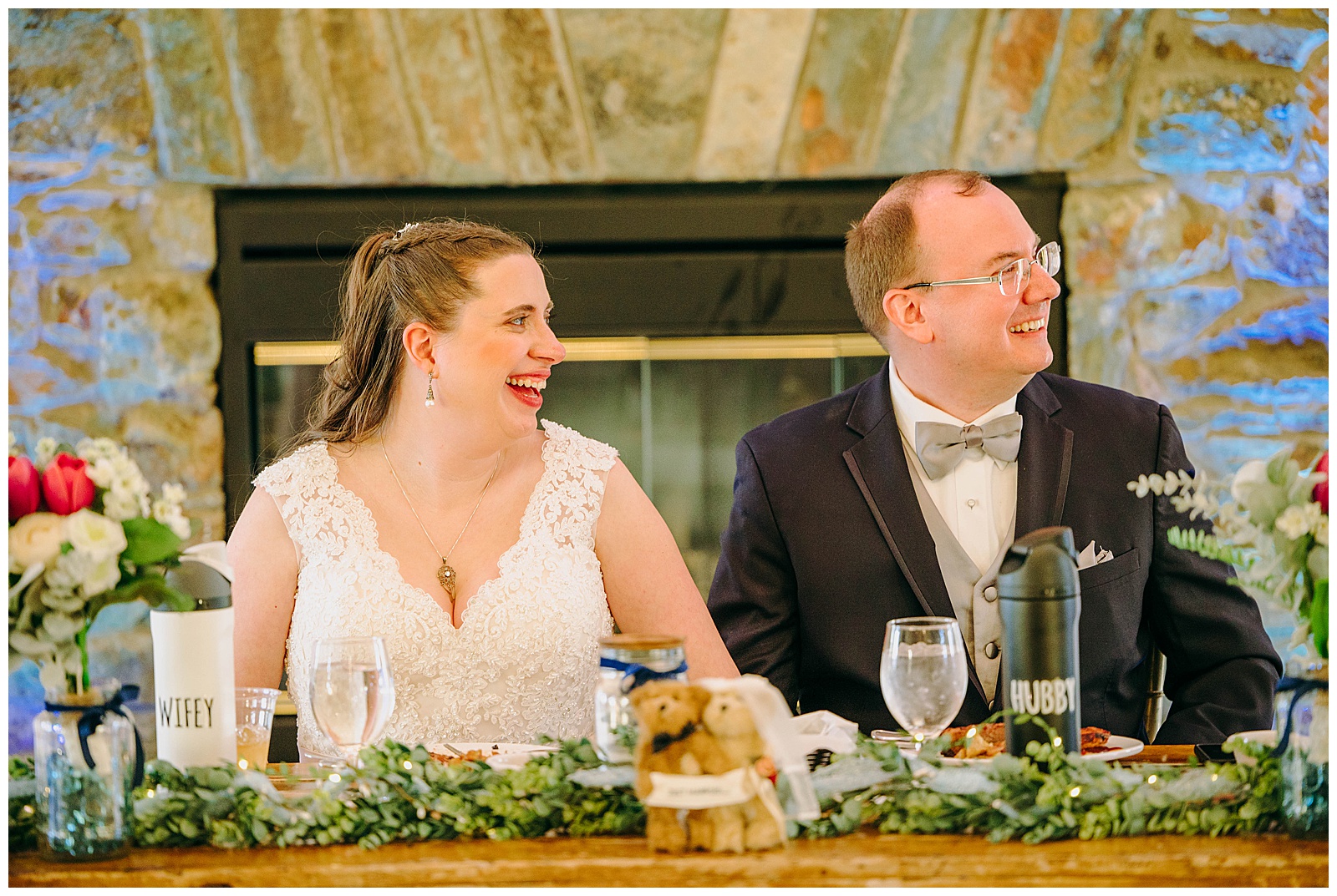 bride and groom speech reaction