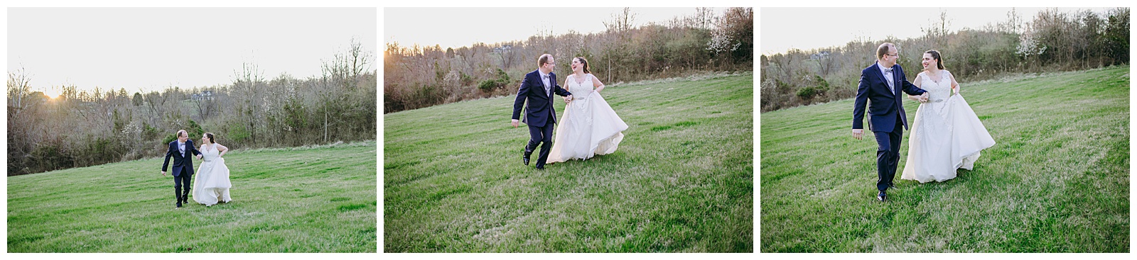 bride and groom playing