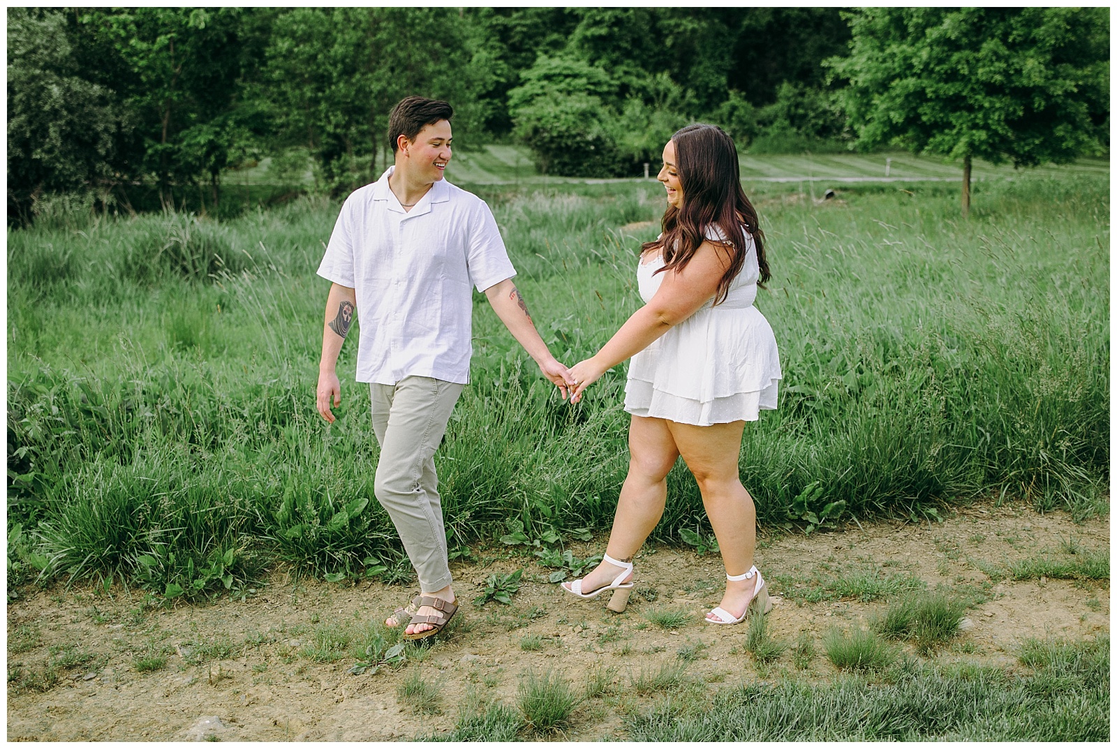 Couple holding hands in Salamander Resort