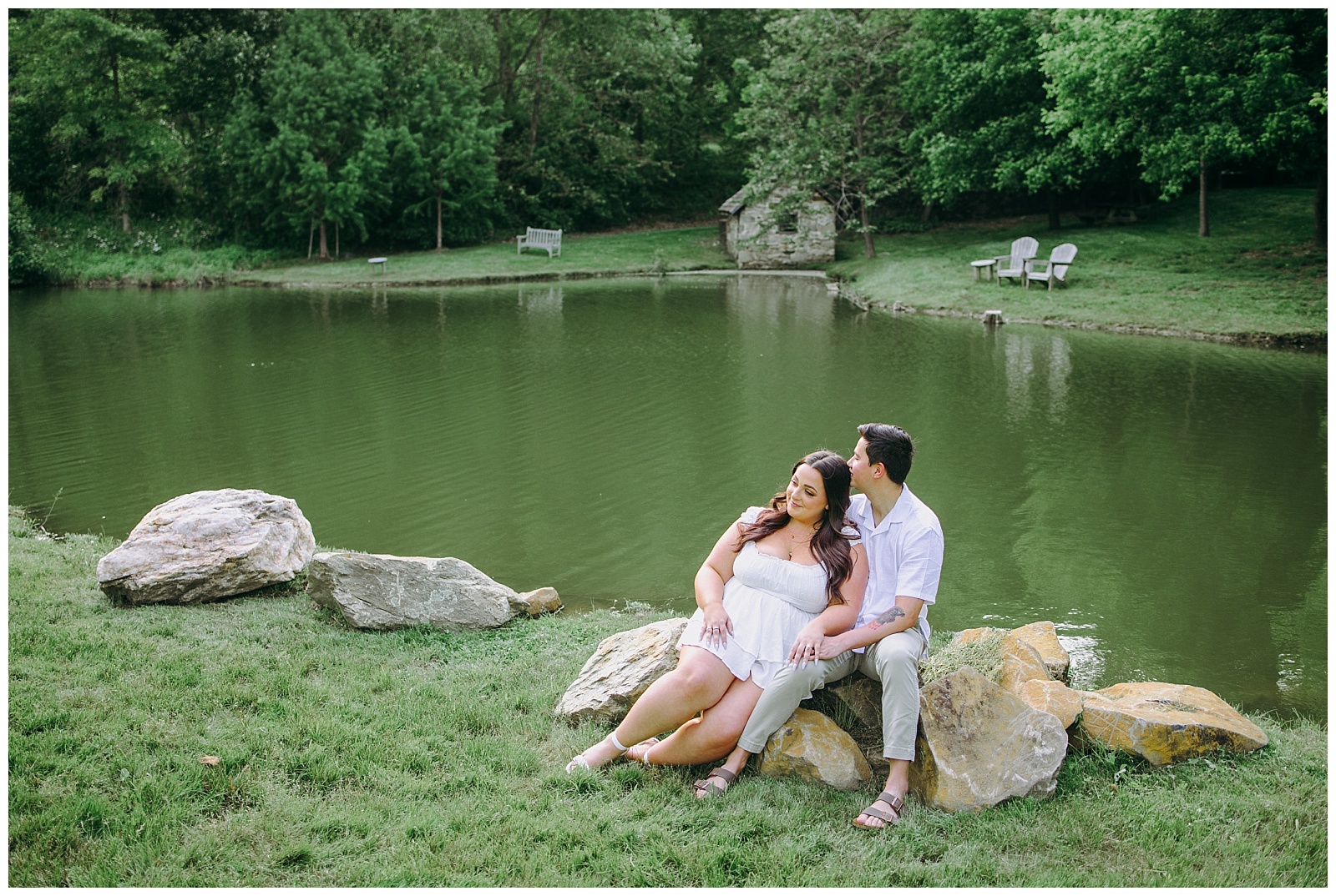 couple in front of lake