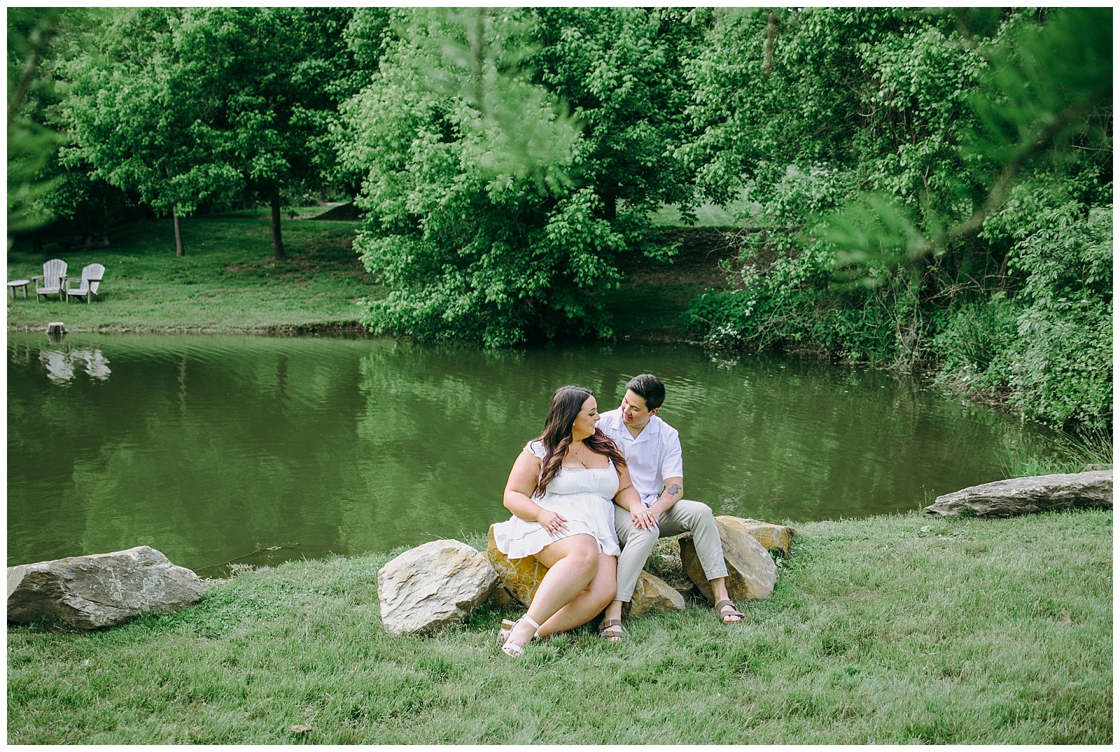 couple in front of lake