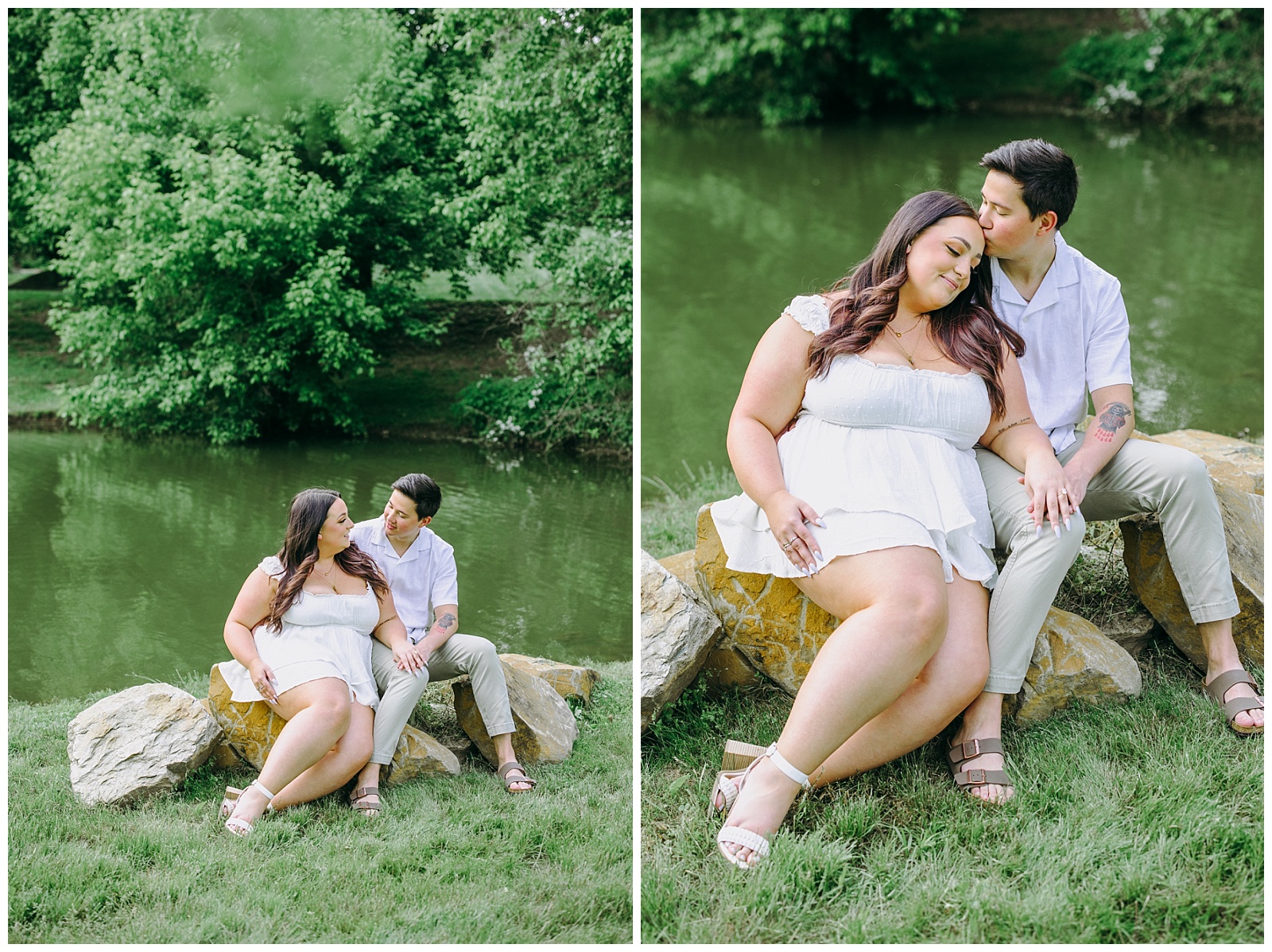 couple in front of lake