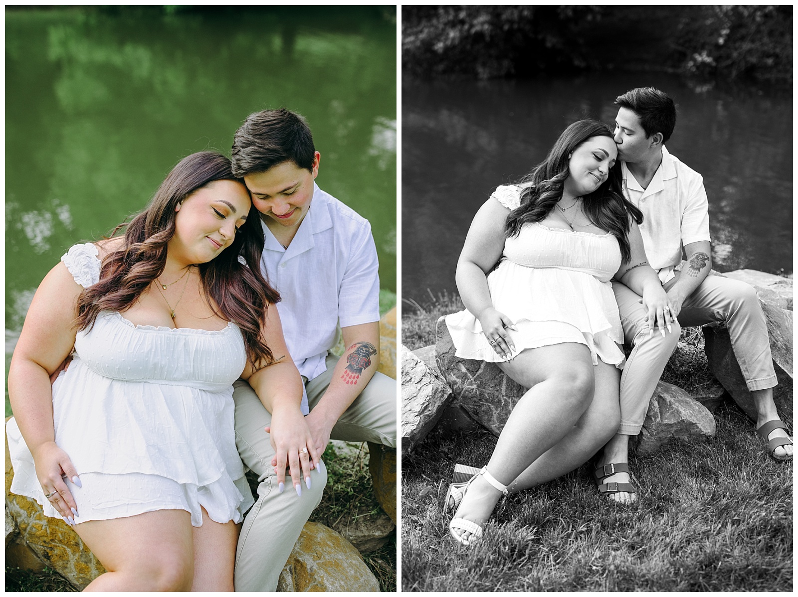 couple in front of lake