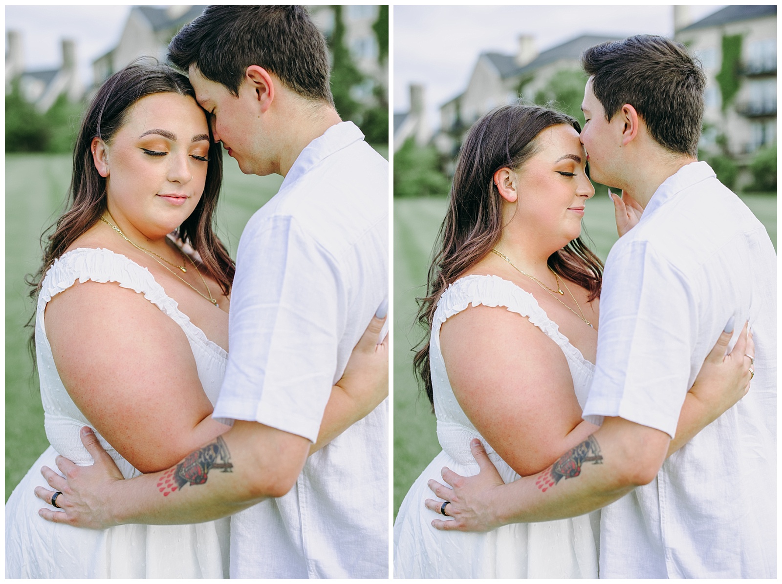 couple forehead kiss