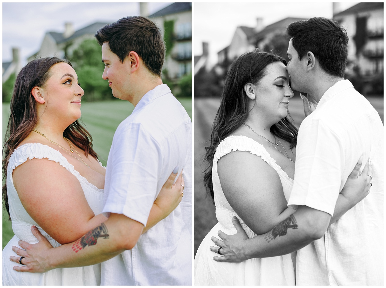 Couple touching foreheads in Salamander Resort