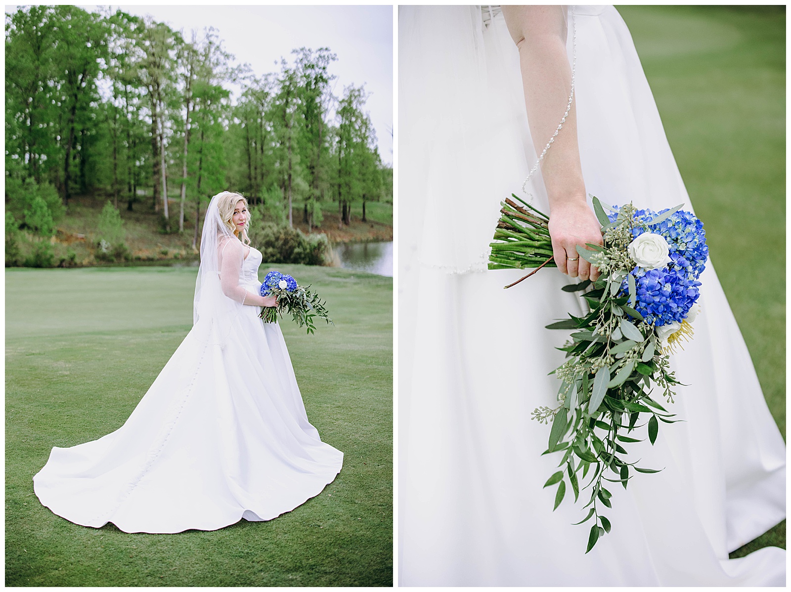 bridal portraits on golf course