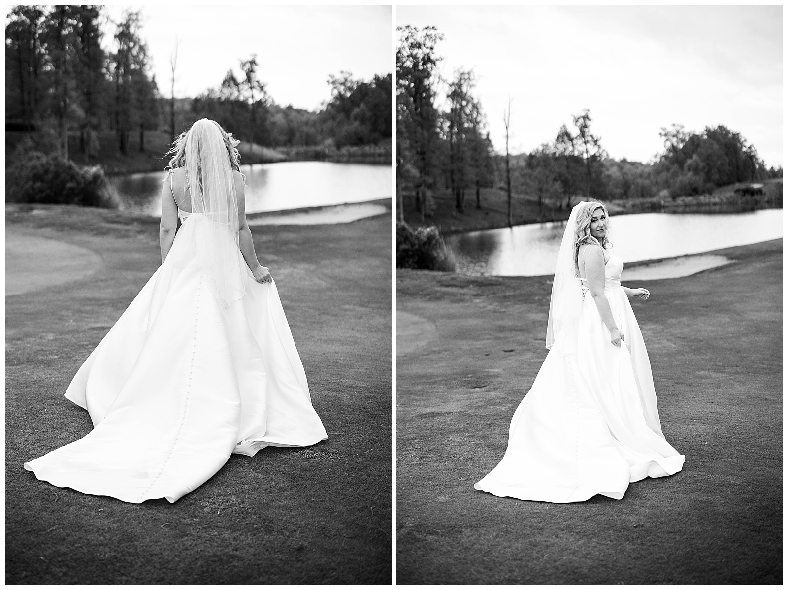 black and white bride photo