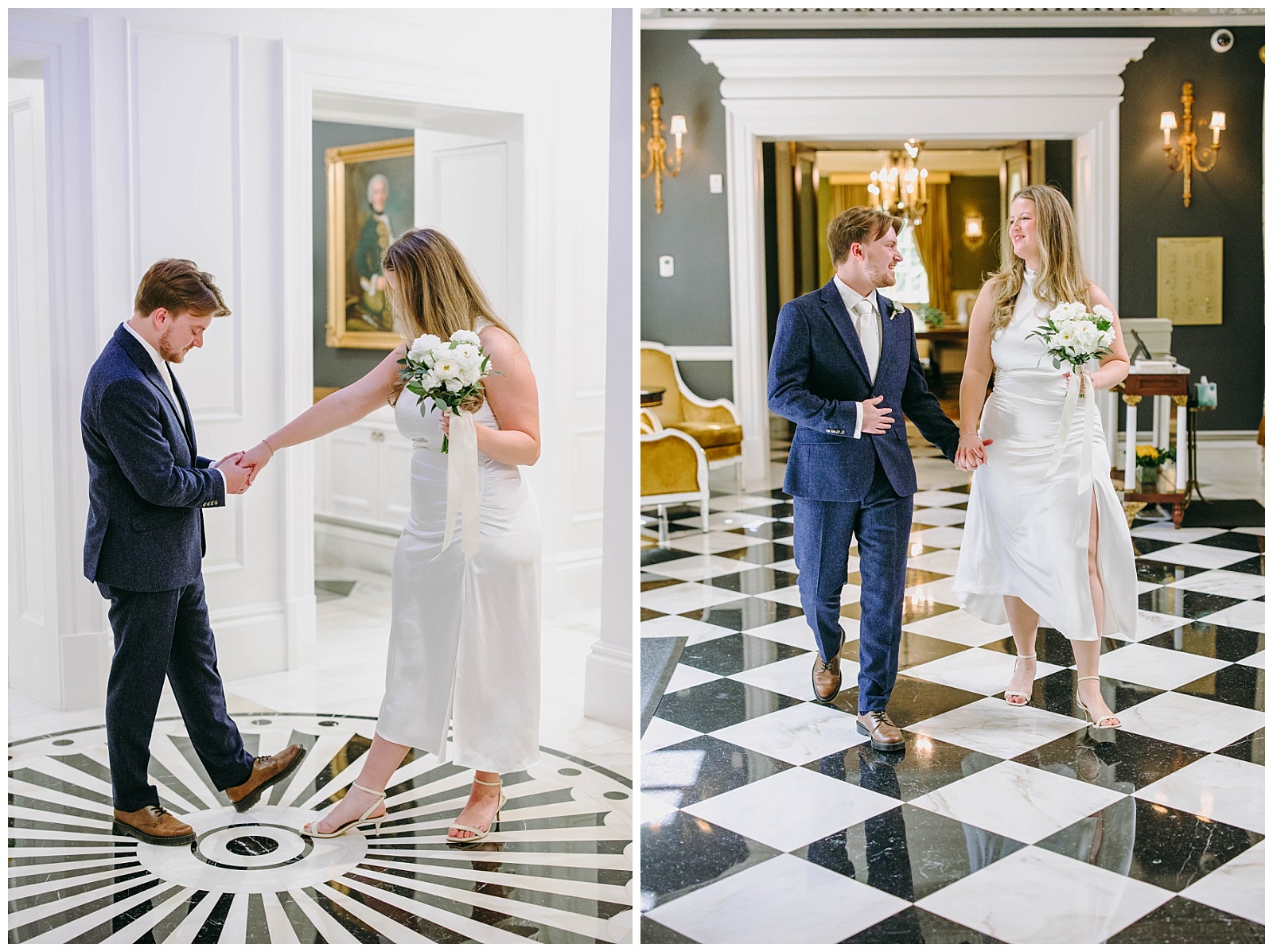 Bride and groom at Jefferson hotel