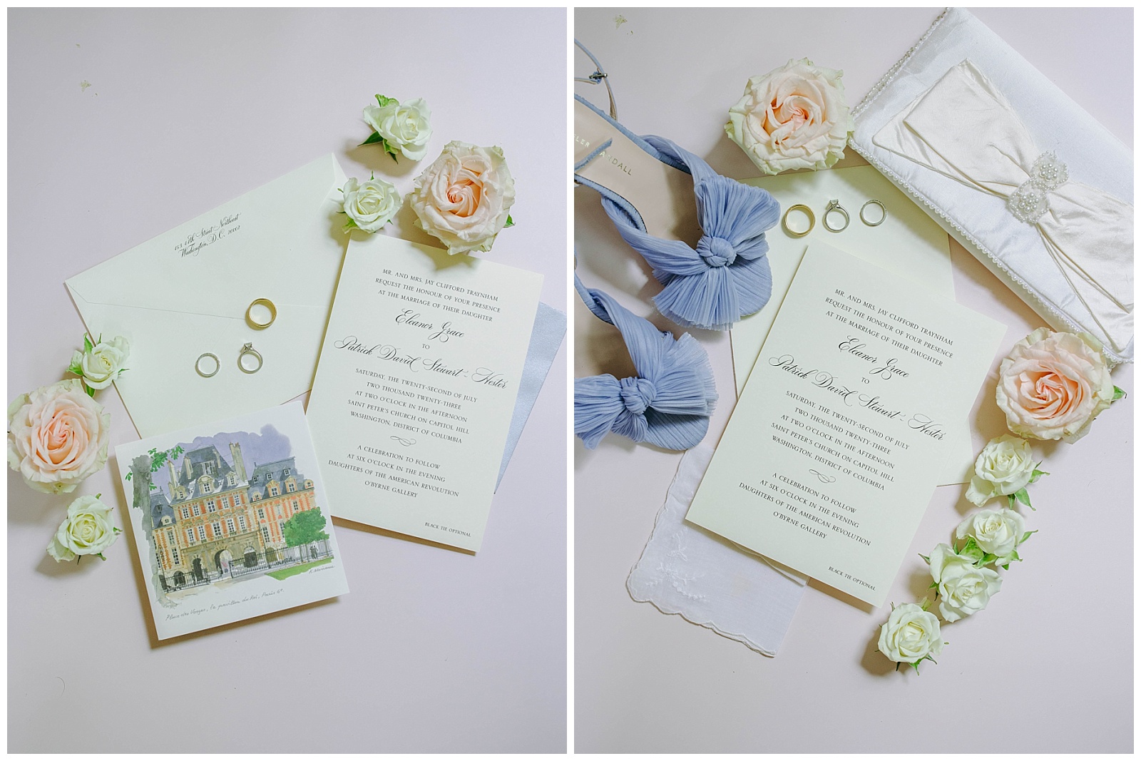 wedding invitations and rings