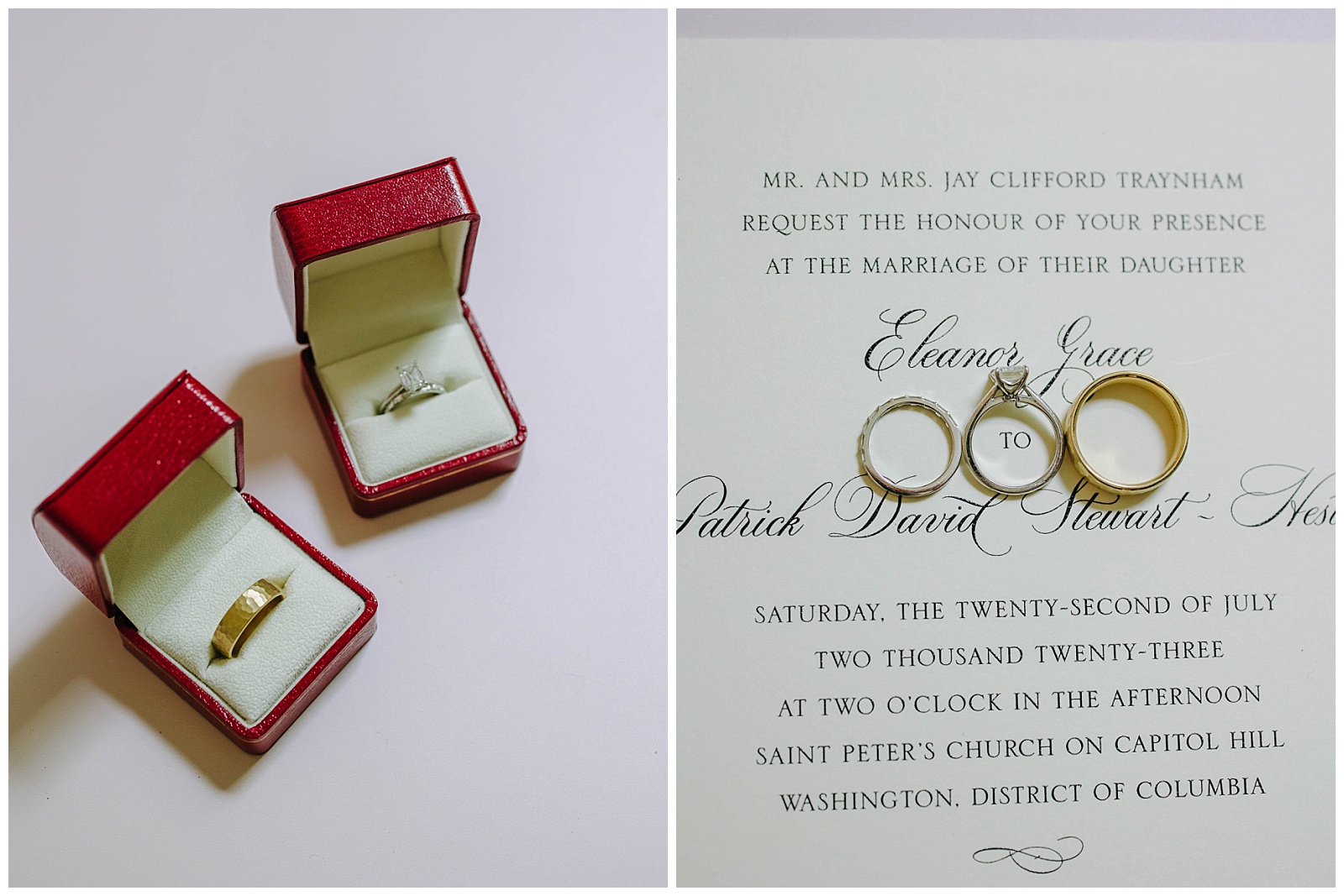 wedding invitations and rings