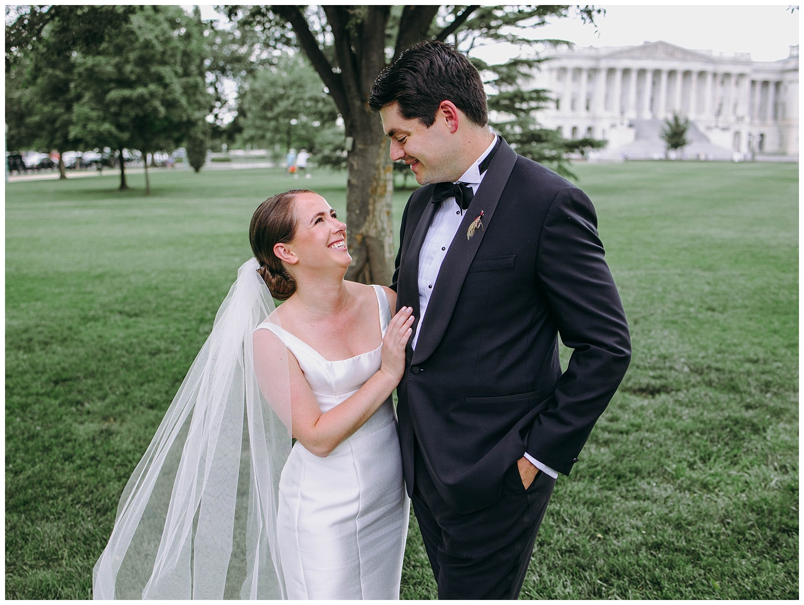 Bride and groom portraits DAR wedding