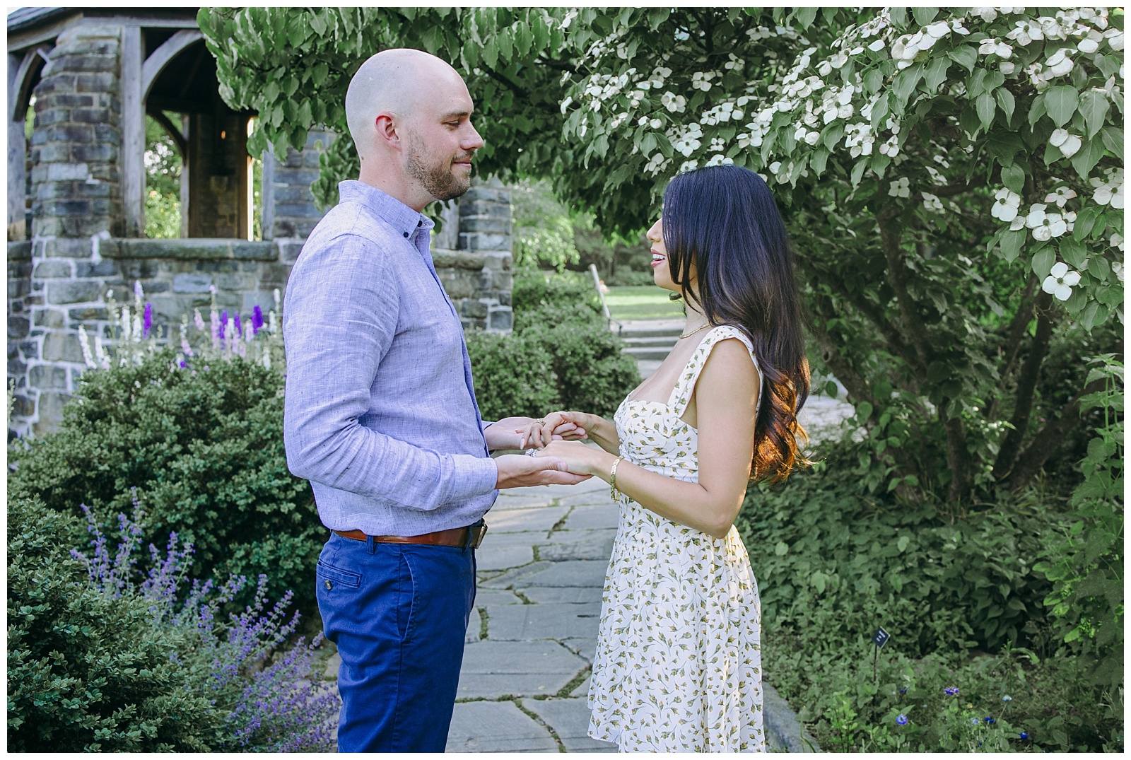 DC engagement photos in bishop garden