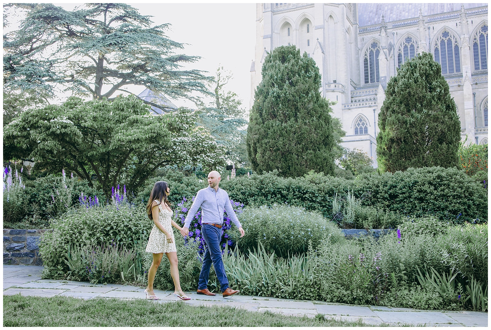 DC engagement photos in bishop garden