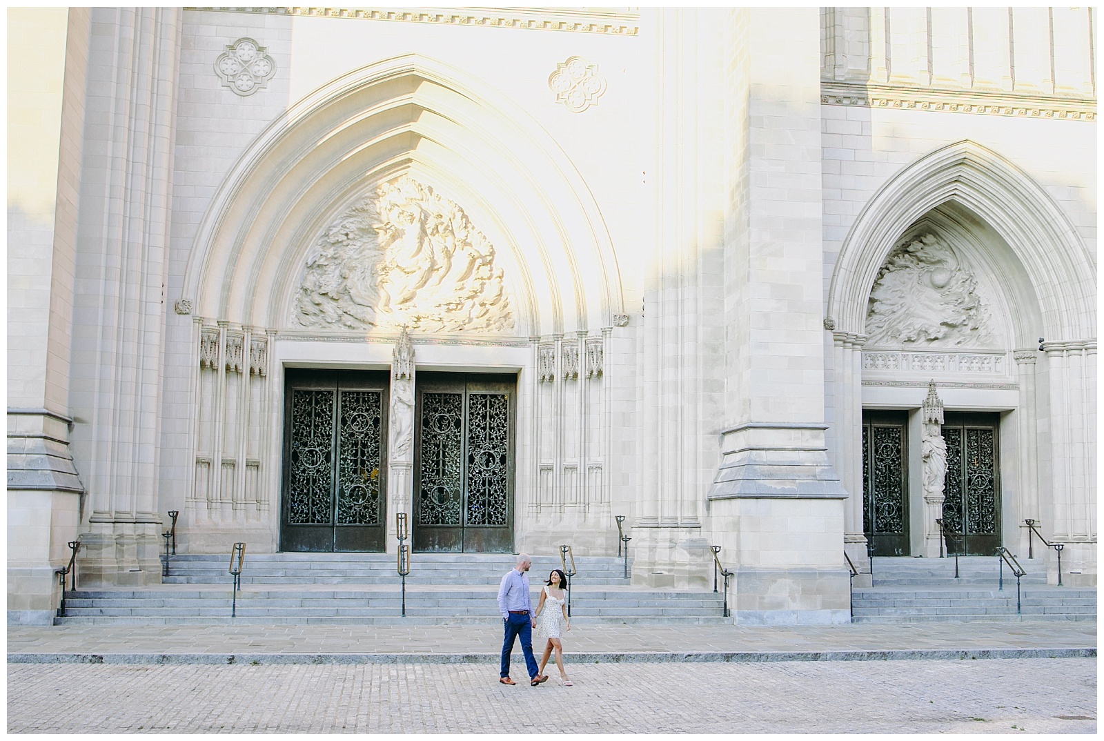 DC engagement photos at Washington National Cathedral