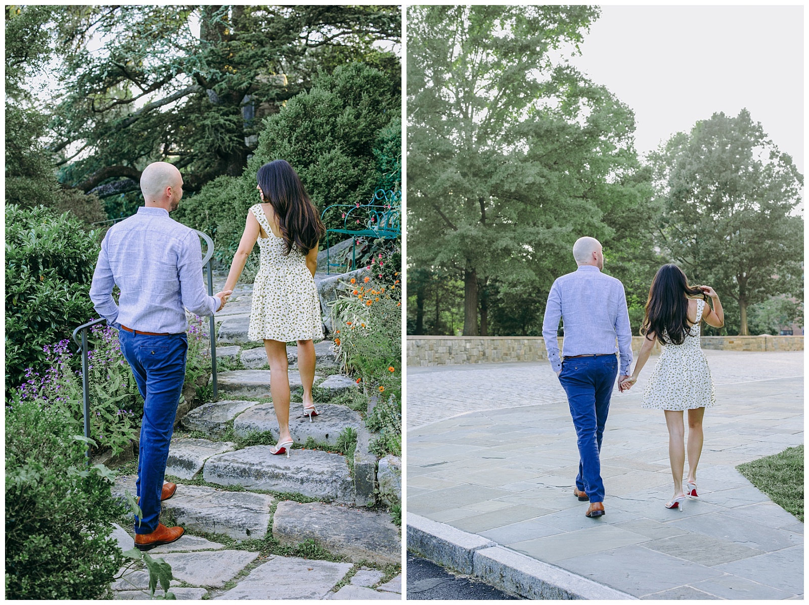 DC engagement photos in bishop garden