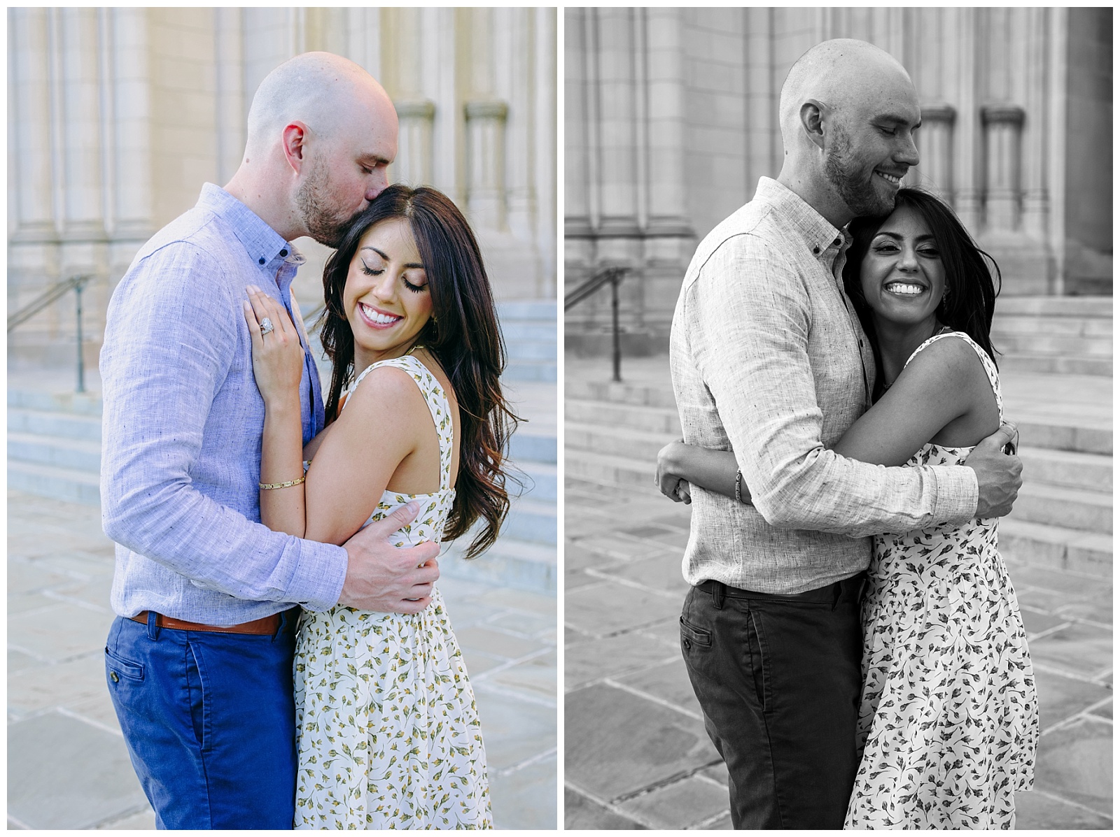 DC engagement photos at Washington National Cathedral